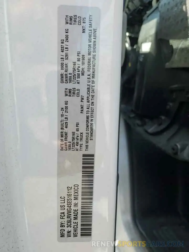13 Photograph of a damaged car 3C6LRVVG4SE516112 RAM All Models 2025
