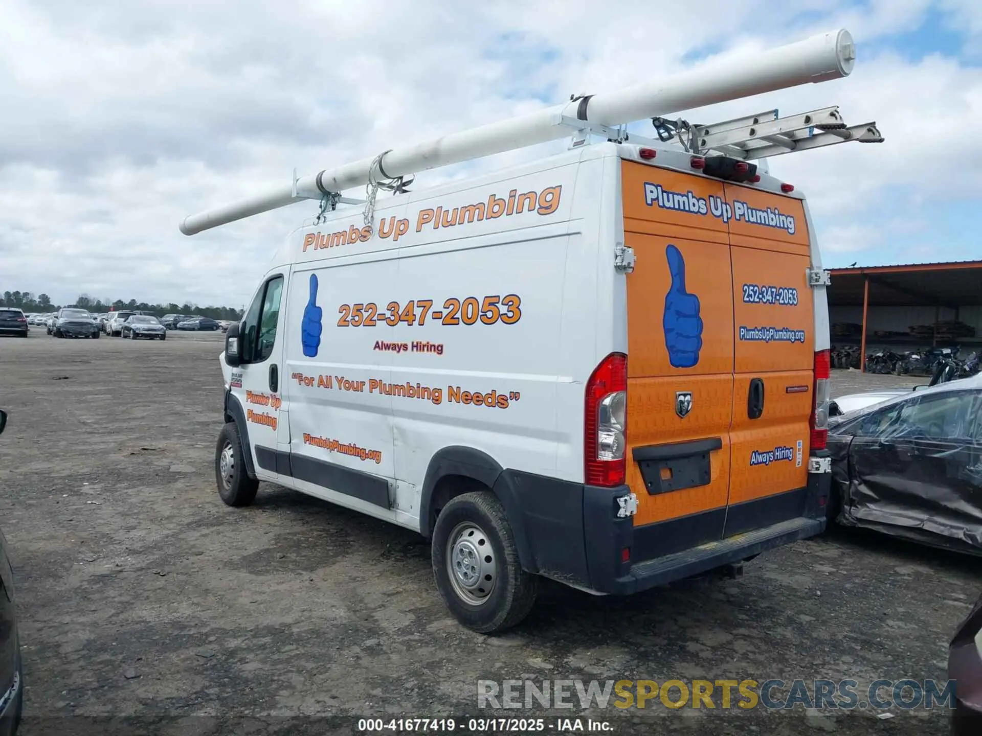 3 Фотография поврежденного автомобиля 3C6TRVBG3KE532824 RAM PROMASTER 1500 2019