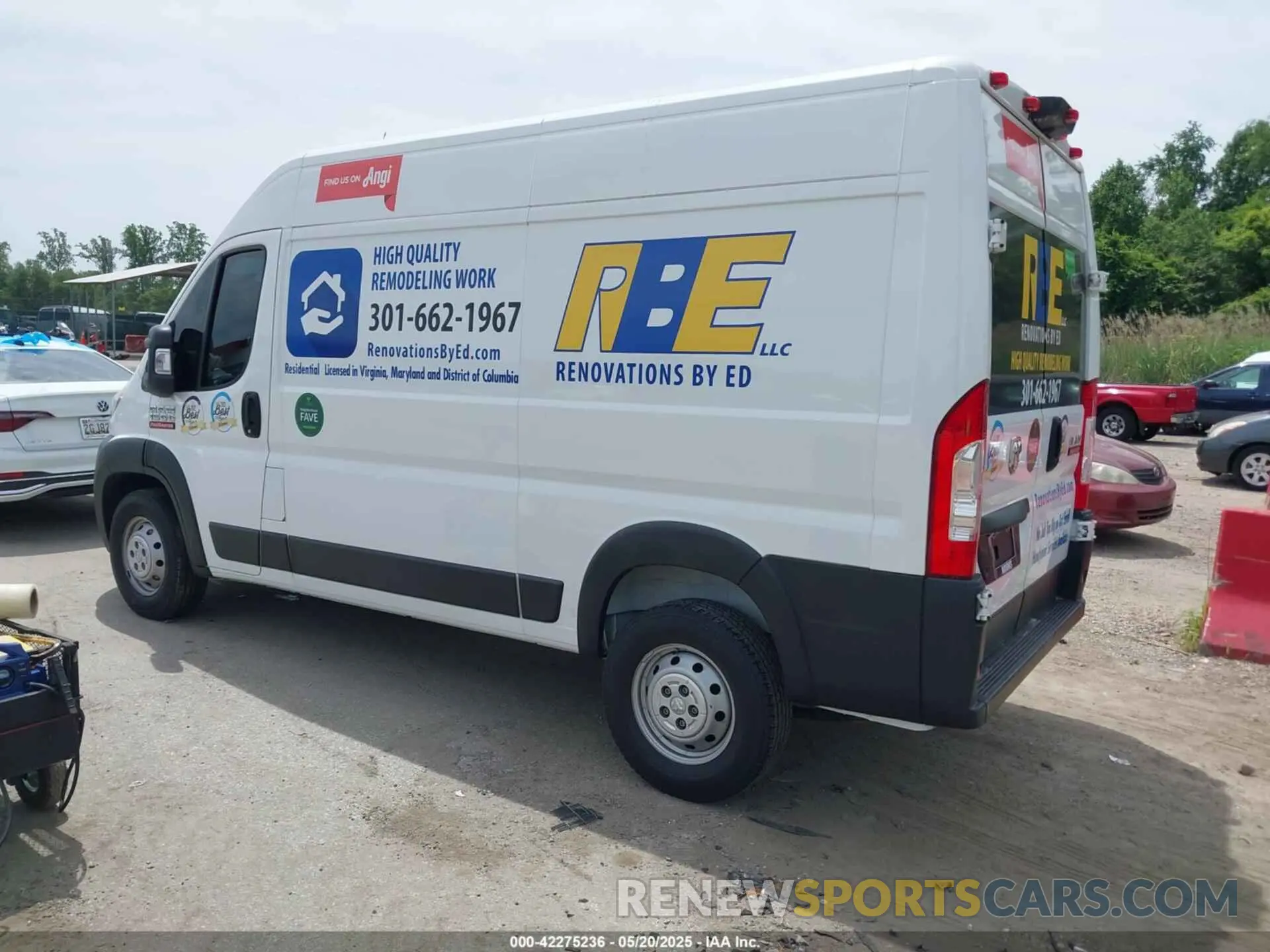 3 Фотография поврежденного автомобиля 3C6TRVBG0LE127103 RAM PROMASTER 1500 2020