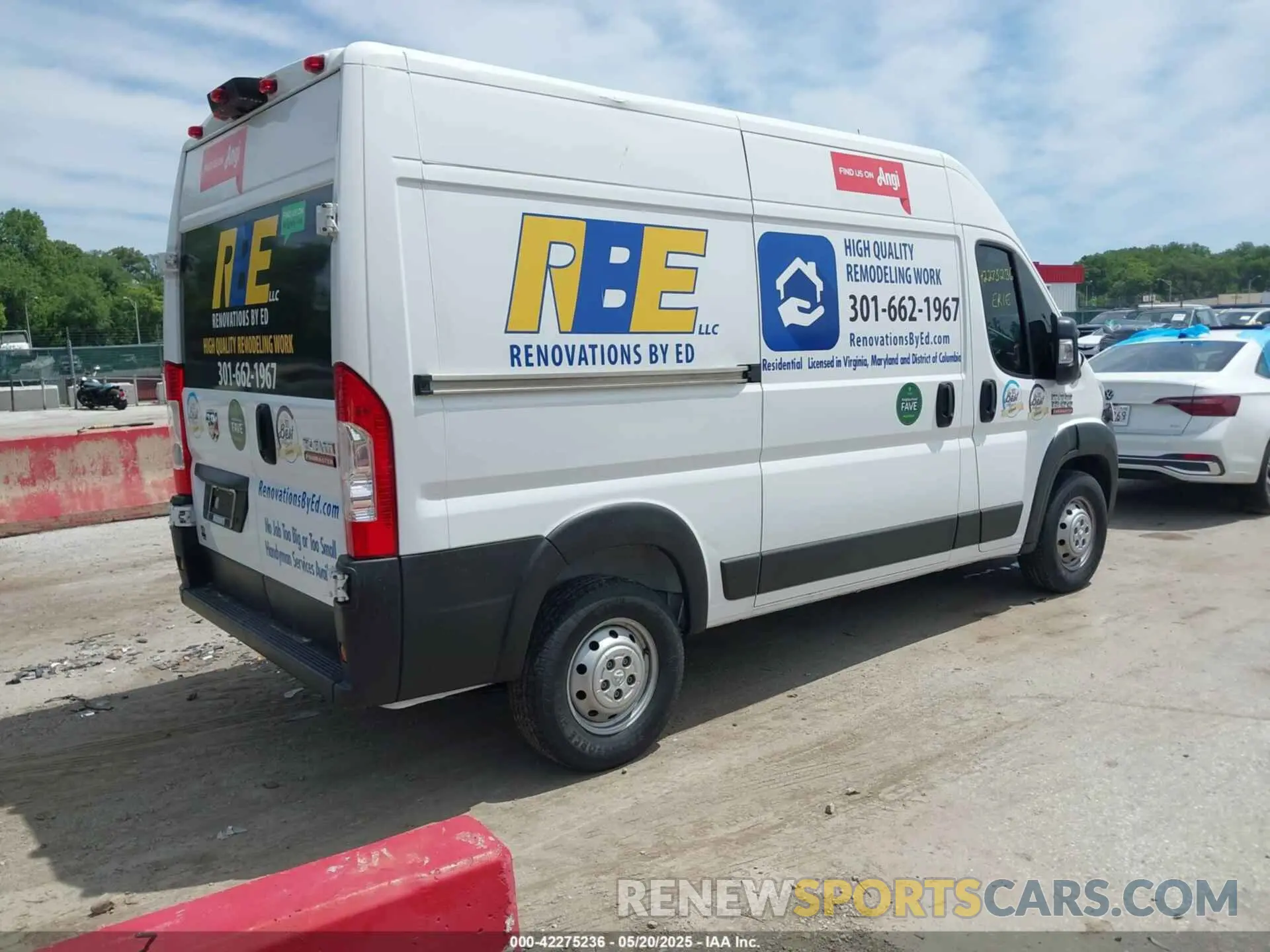 4 Фотография поврежденного автомобиля 3C6TRVBG0LE127103 RAM PROMASTER 1500 2020