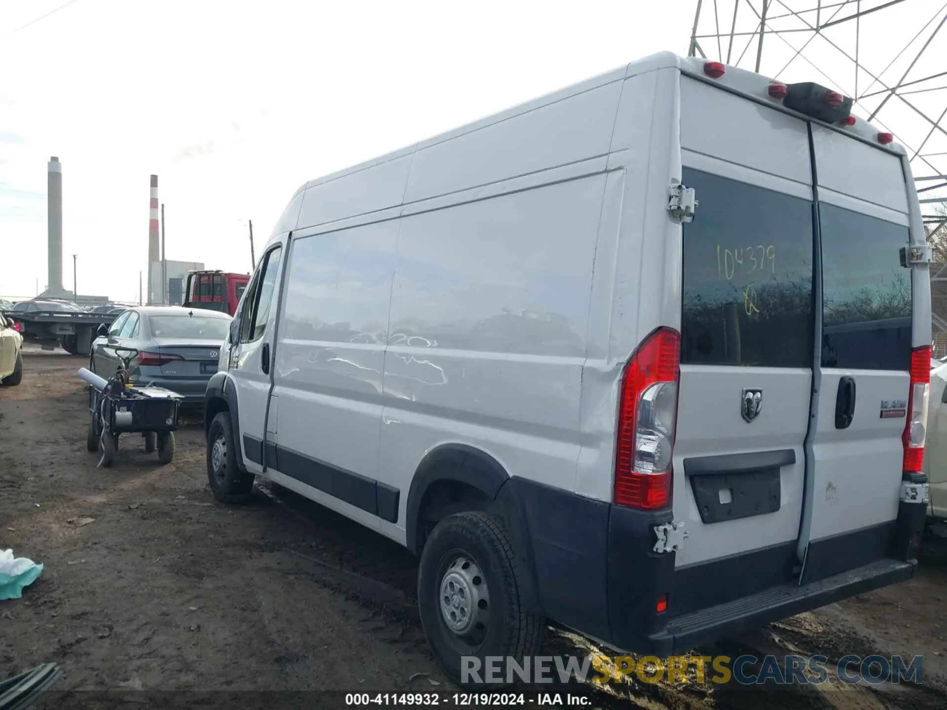 3 Фотография поврежденного автомобиля 3C6TRVBG3LE104379 RAM PROMASTER 1500 2020