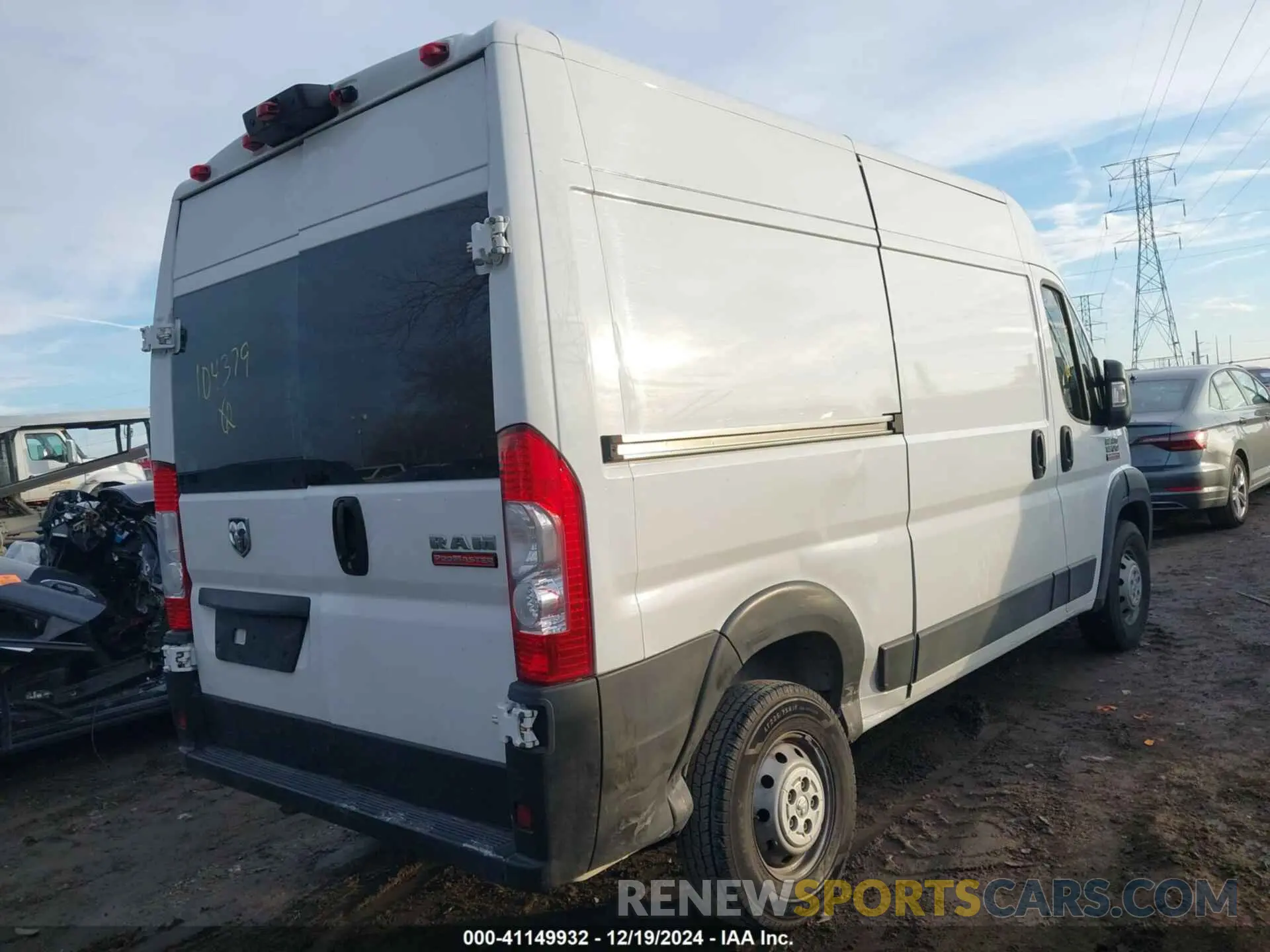 4 Фотография поврежденного автомобиля 3C6TRVBG3LE104379 RAM PROMASTER 1500 2020