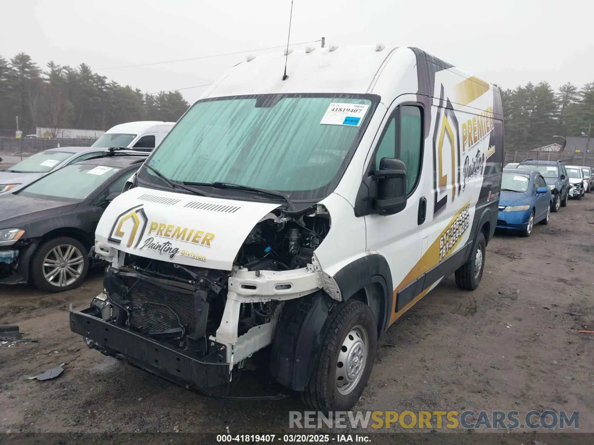 2 Photograph of a damaged car 3C6LRVBG1ME578185 RAM PROMASTER 1500 2021