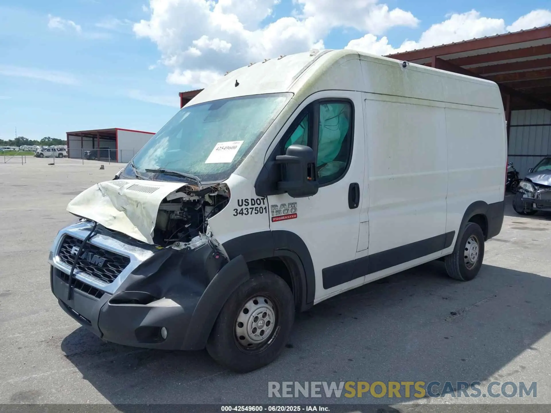 2 Фотография поврежденного автомобиля 3C6LRVBG2ME565140 RAM PROMASTER 1500 2021