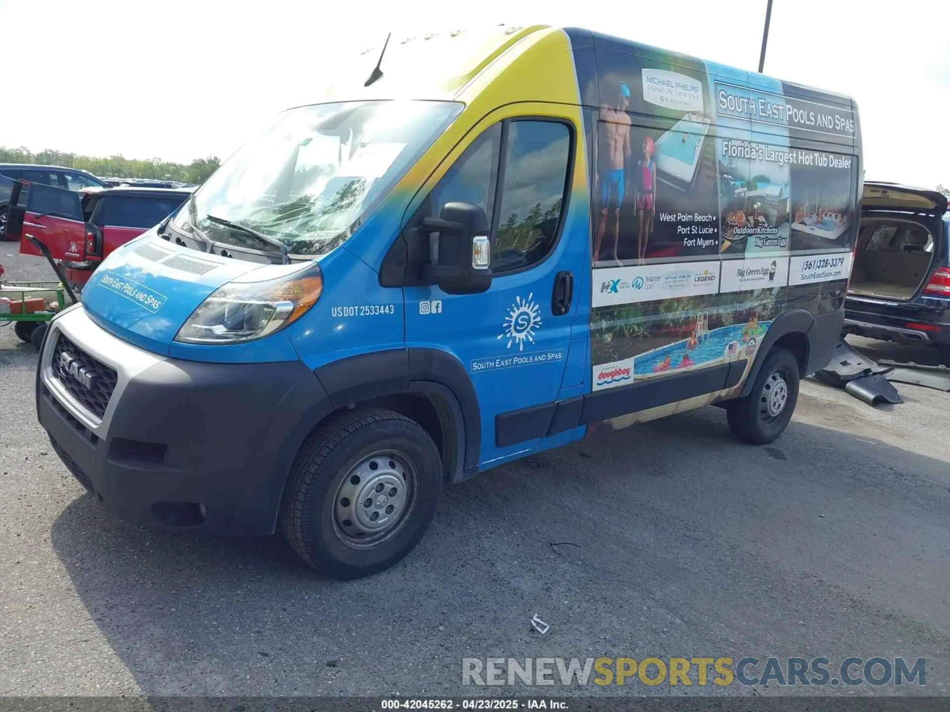 2 Photograph of a damaged car 3C6LRVBG2NE119197 RAM PROMASTER 1500 2022