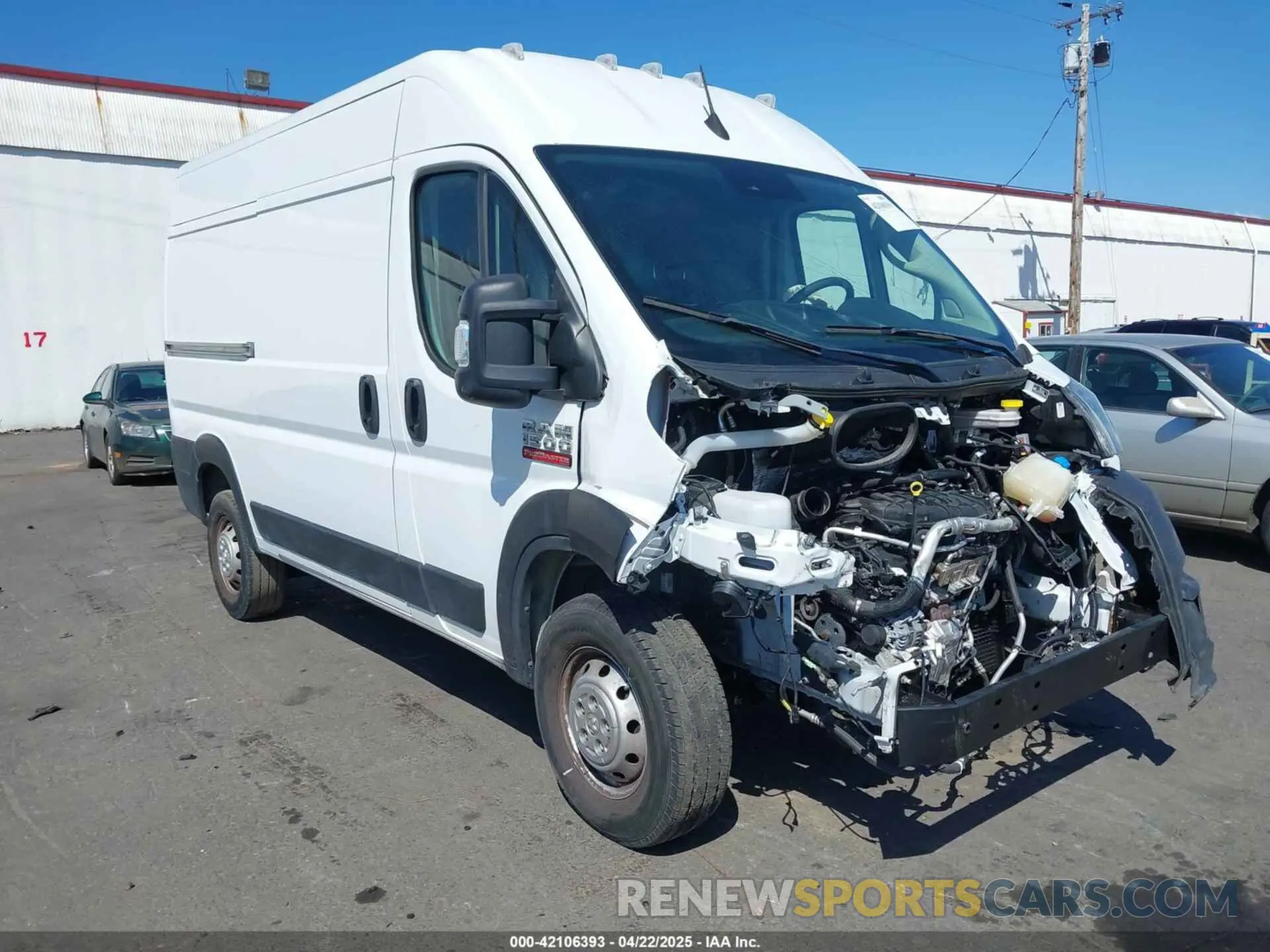 1 Photograph of a damaged car 3C6LRVBG3NE119032 RAM PROMASTER 1500 2022