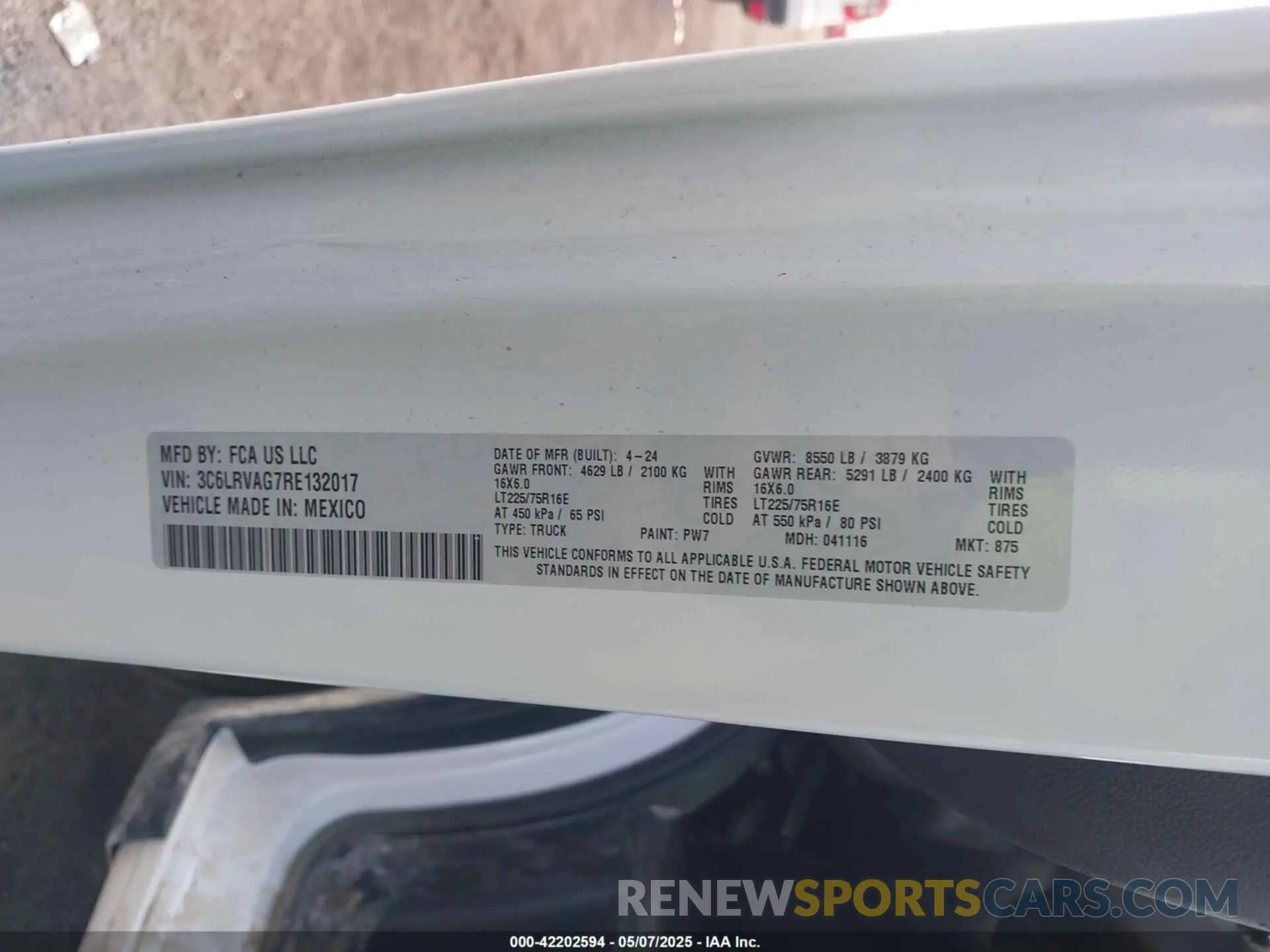 9 Фотография поврежденного автомобиля 3C6LRVAG7RE132017 RAM PROMASTER 1500 2024