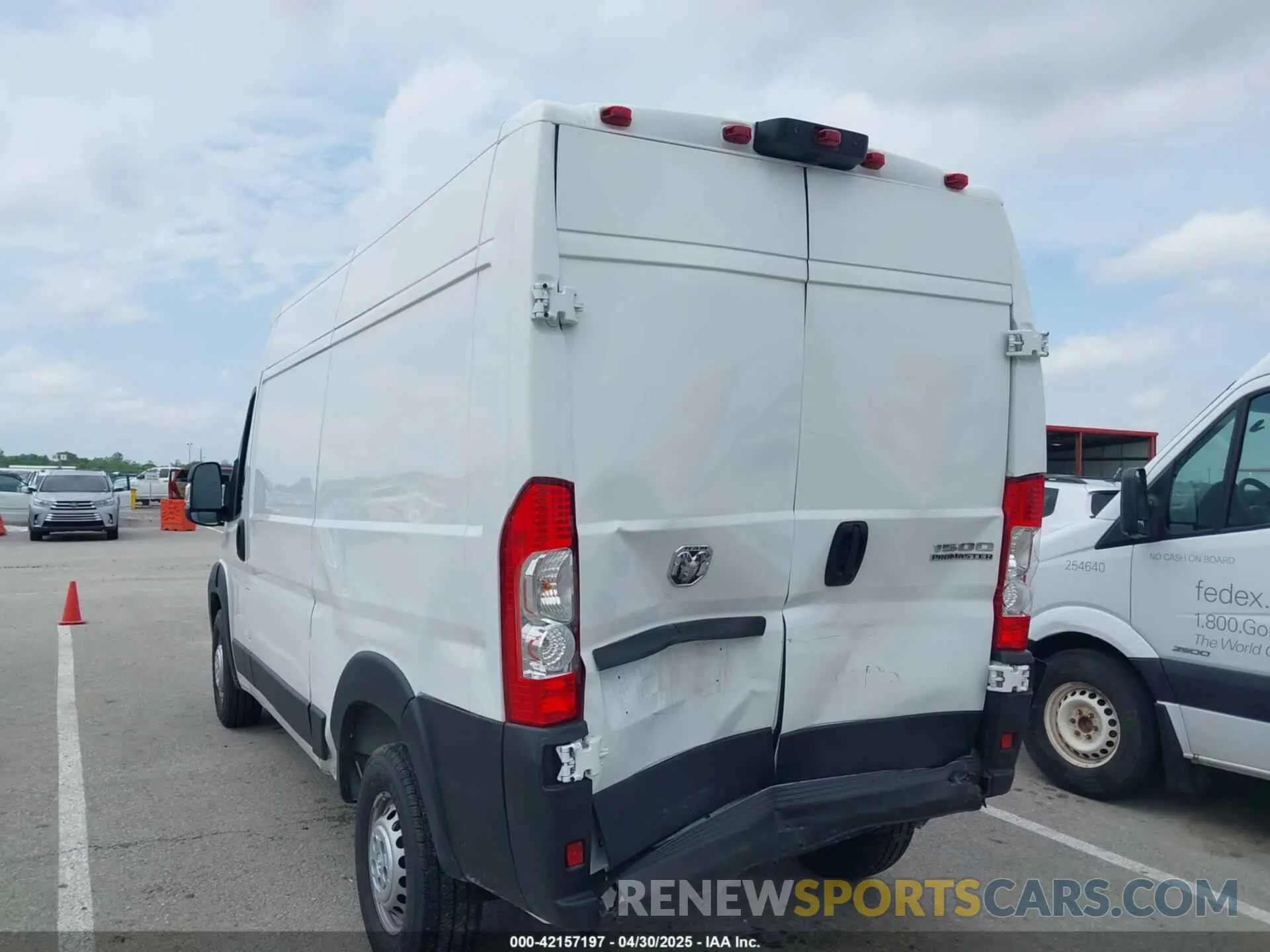 3 Photograph of a damaged car 3C6LRVBG0RE124954 RAM PROMASTER 1500 2024