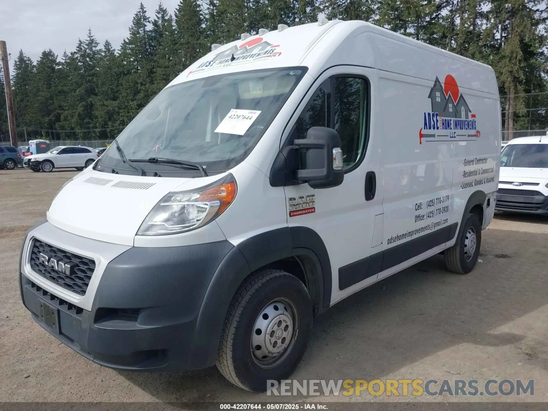 2 Photograph of a damaged car 3C6TRVCG7KE530928 RAM PROMASTER 2500 2019