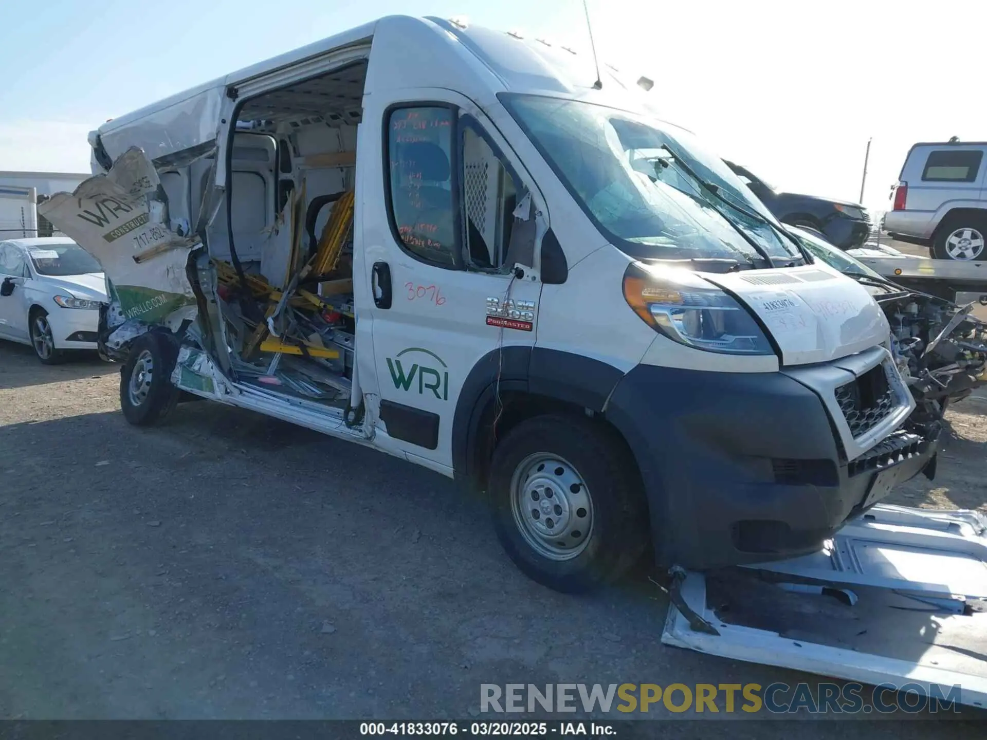 1 Фотография поврежденного автомобиля 3C6TRVDG5KE559746 RAM PROMASTER 2500 2019