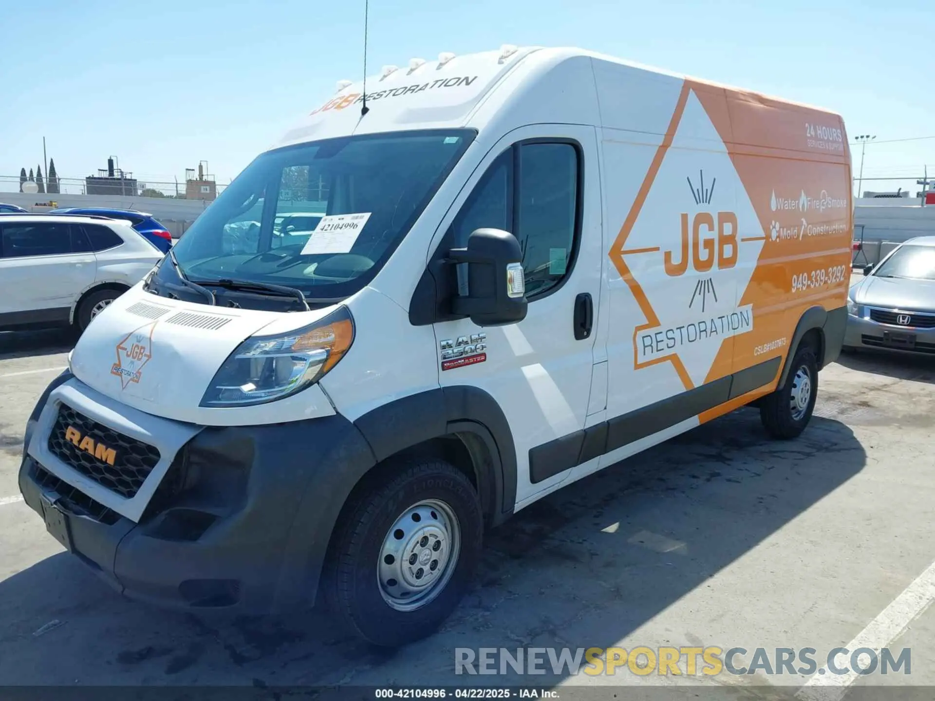 2 Фотография поврежденного автомобиля 3C6TRVDG3LE121924 RAM PROMASTER 2500 2020