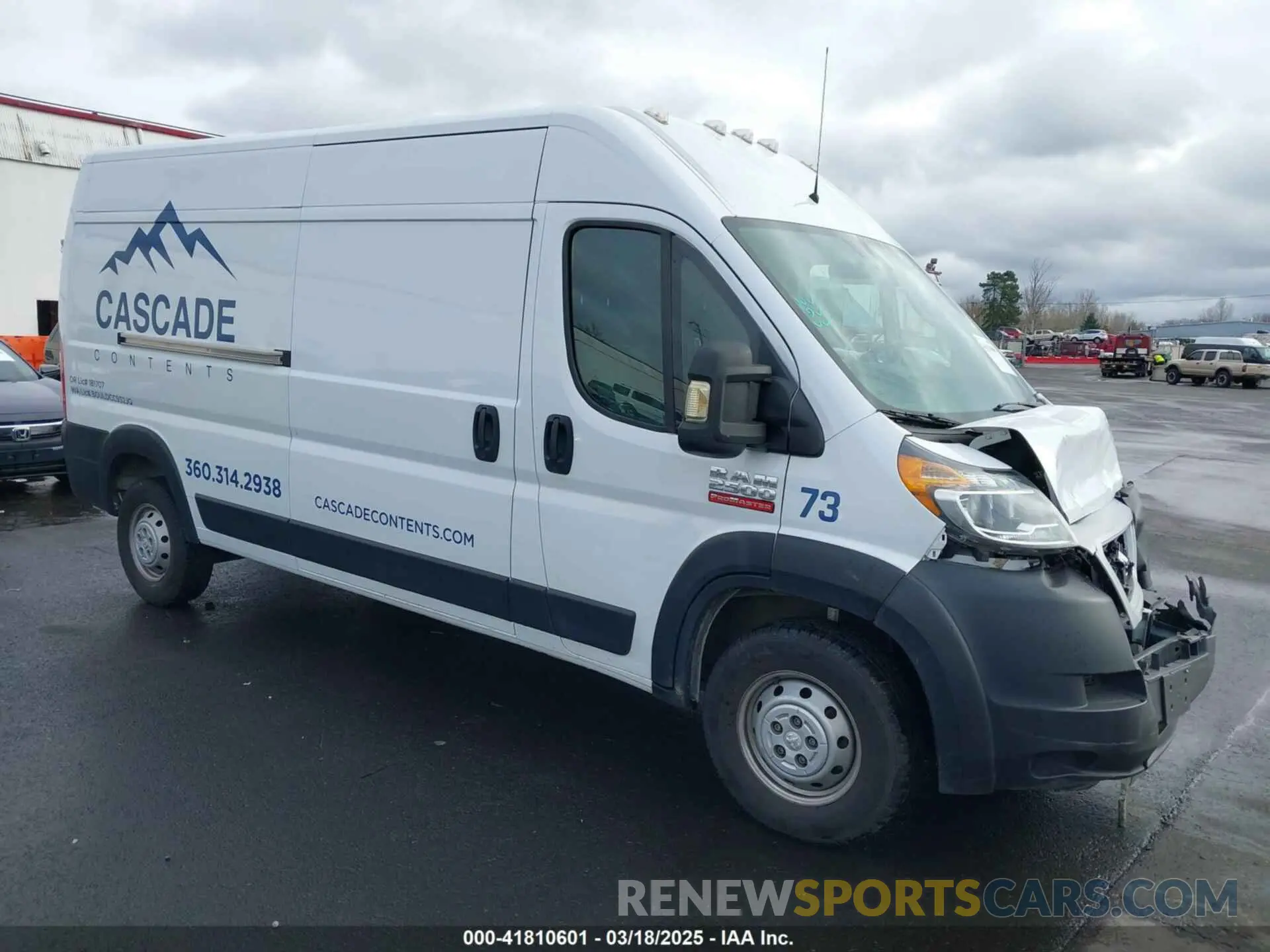 1 Фотография поврежденного автомобиля 3C6LRVDG8ME513895 RAM PROMASTER 2500 2021