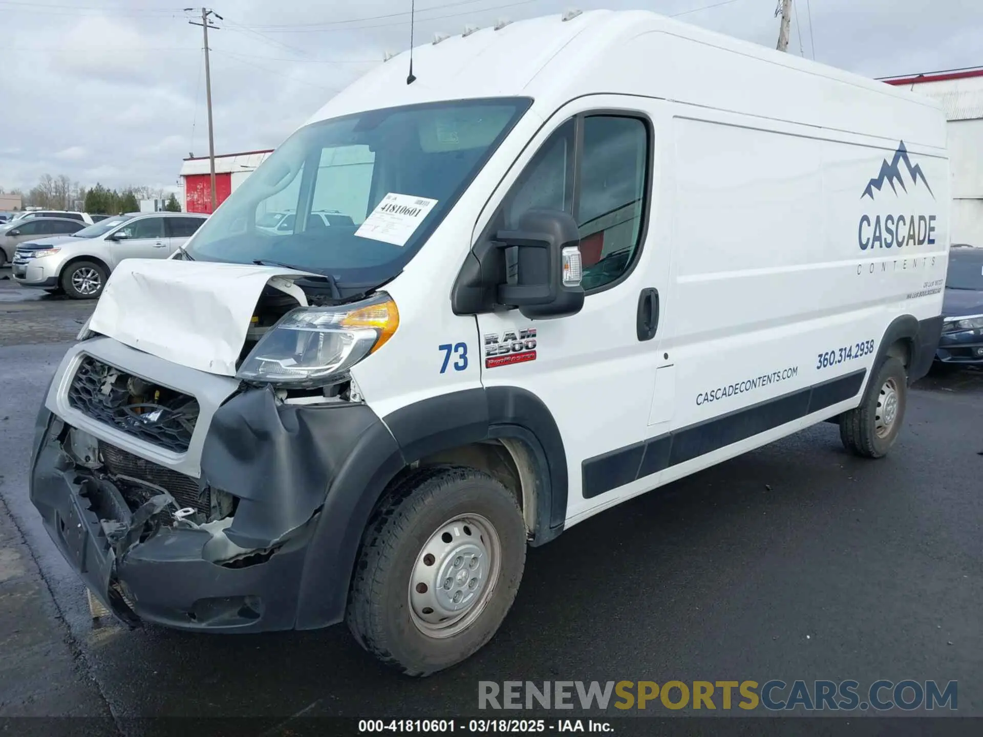 2 Фотография поврежденного автомобиля 3C6LRVDG8ME513895 RAM PROMASTER 2500 2021