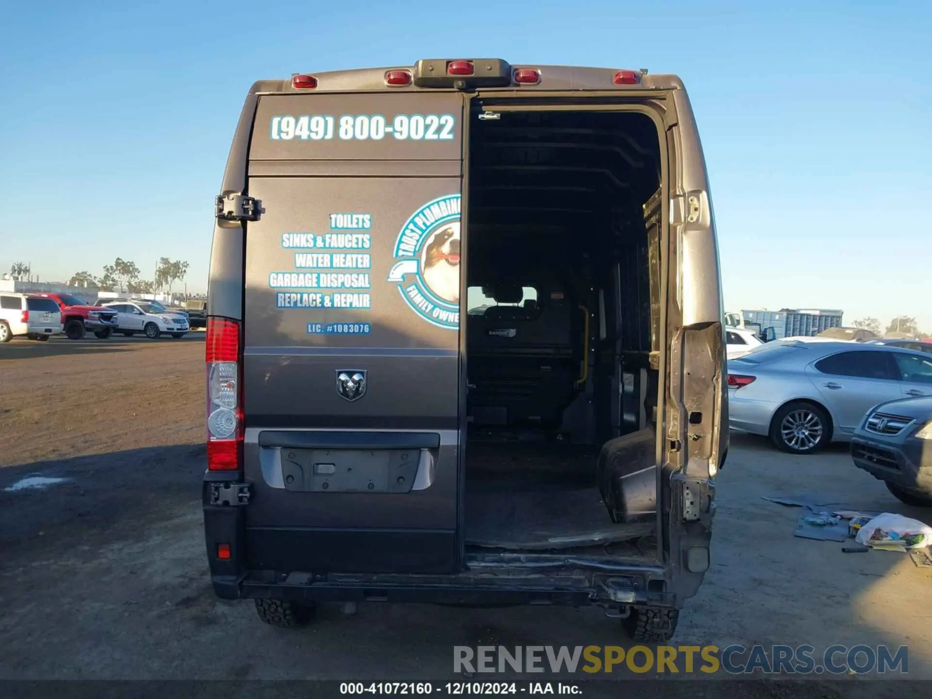 17 Фотография поврежденного автомобиля 3C6LRVDGXNE136133 RAM PROMASTER 2500 2022