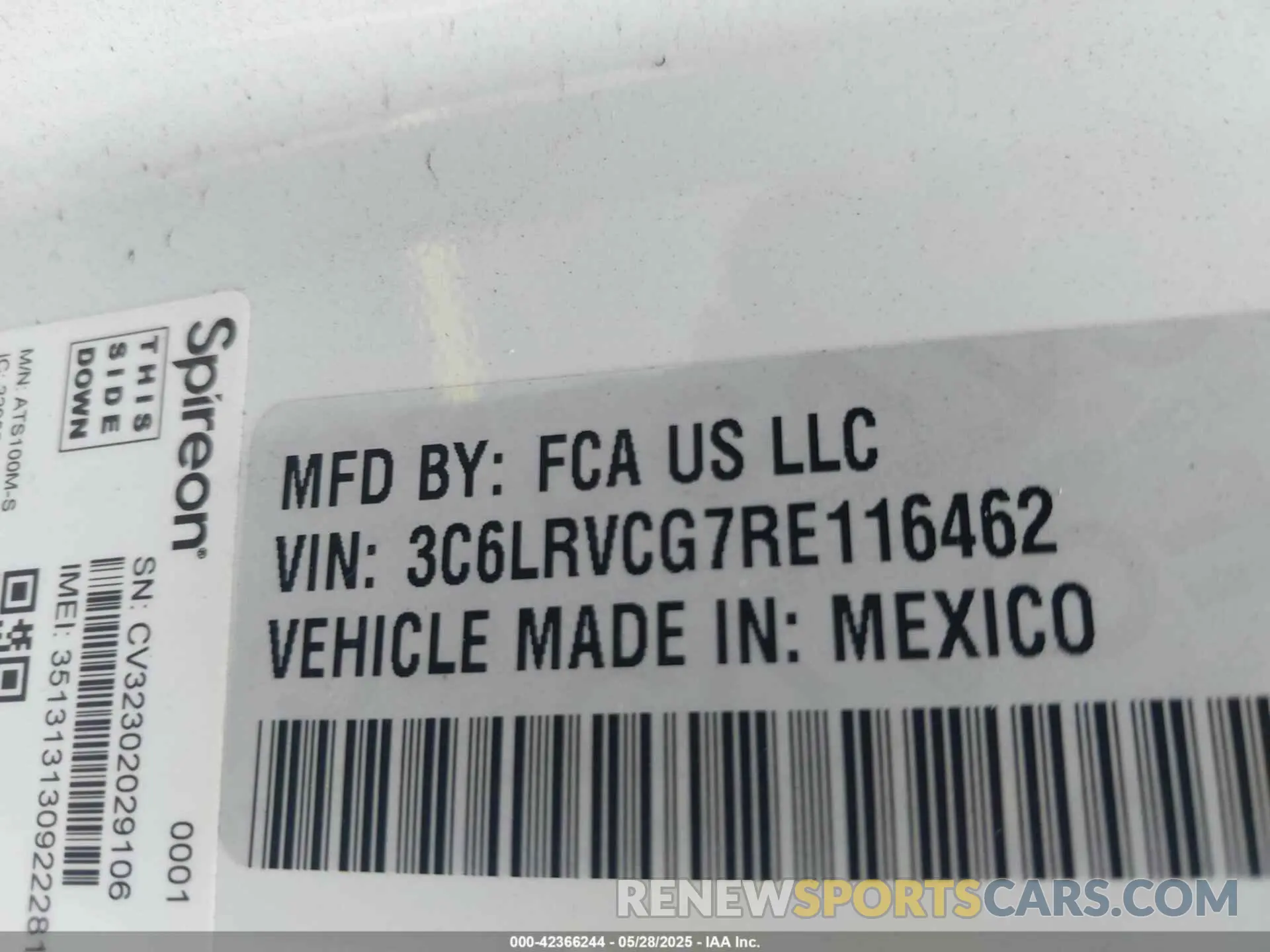 9 Фотография поврежденного автомобиля 3C6LRVCG7RE116462 RAM PROMASTER 2500 2024