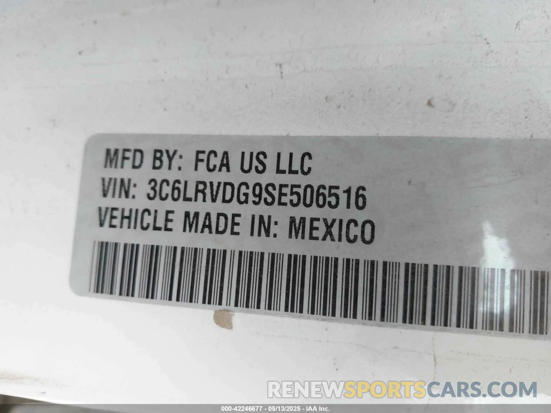 9 Фотография поврежденного автомобиля 3C6LRVDG9SE506516 RAM PROMASTER 2500 2025
