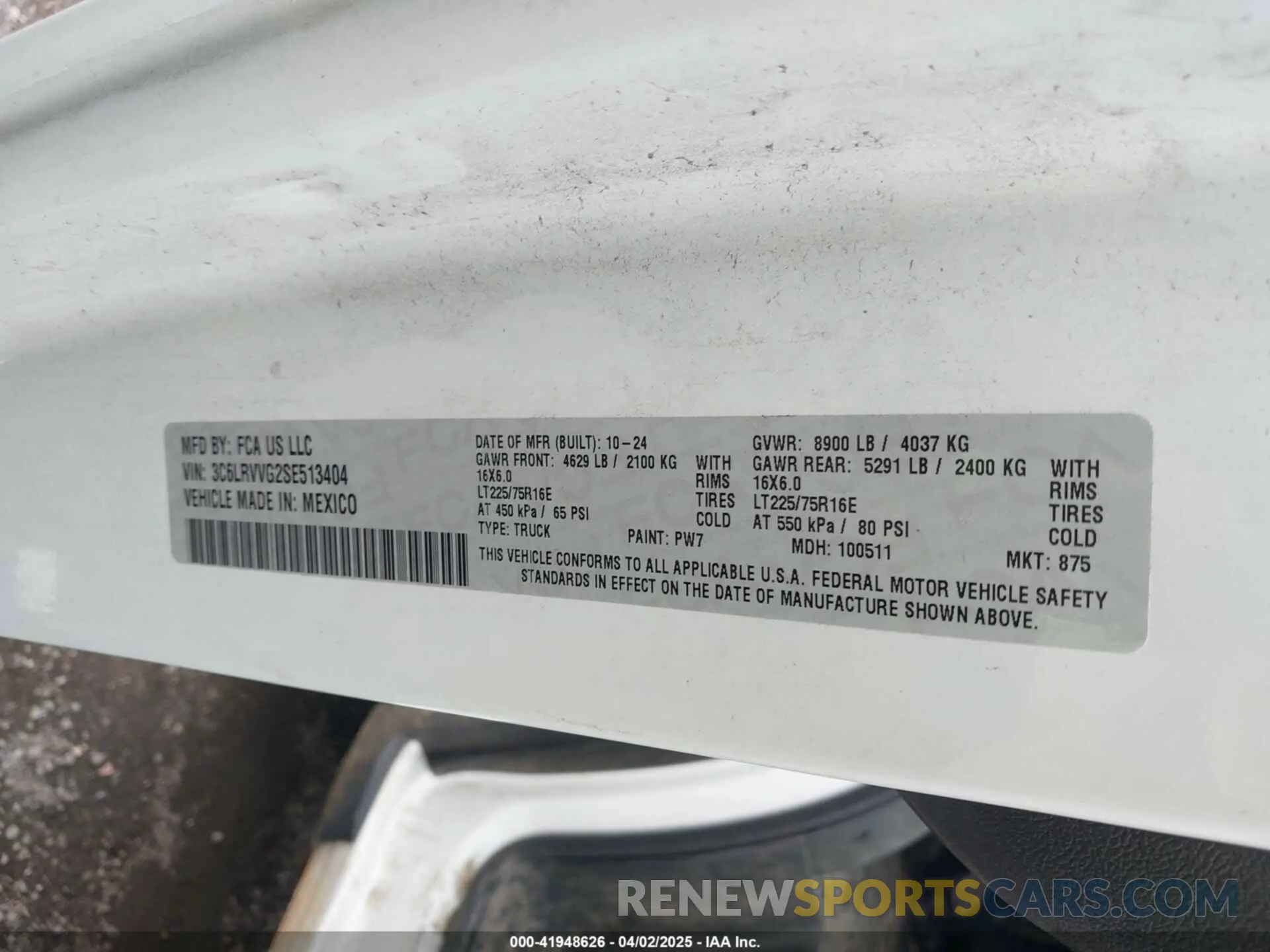 9 Photograph of a damaged car 3C6LRVVG2SE513404 RAM PROMASTER 2500 2025