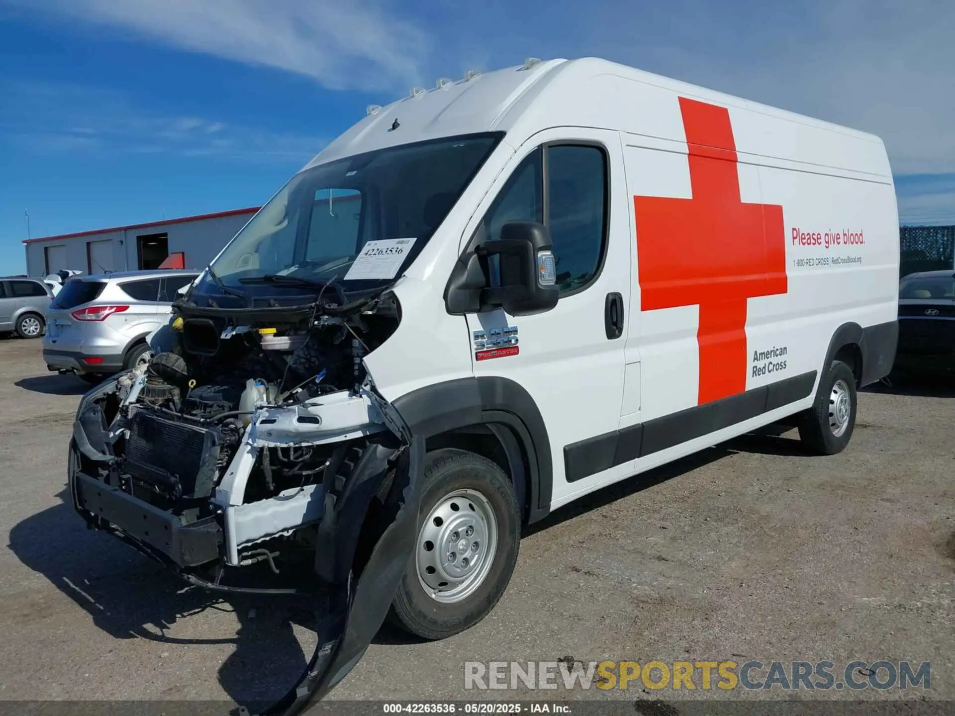 2 Photograph of a damaged car 3C6MRVJG3ME520522 RAM PROMASTER 3500 2021
