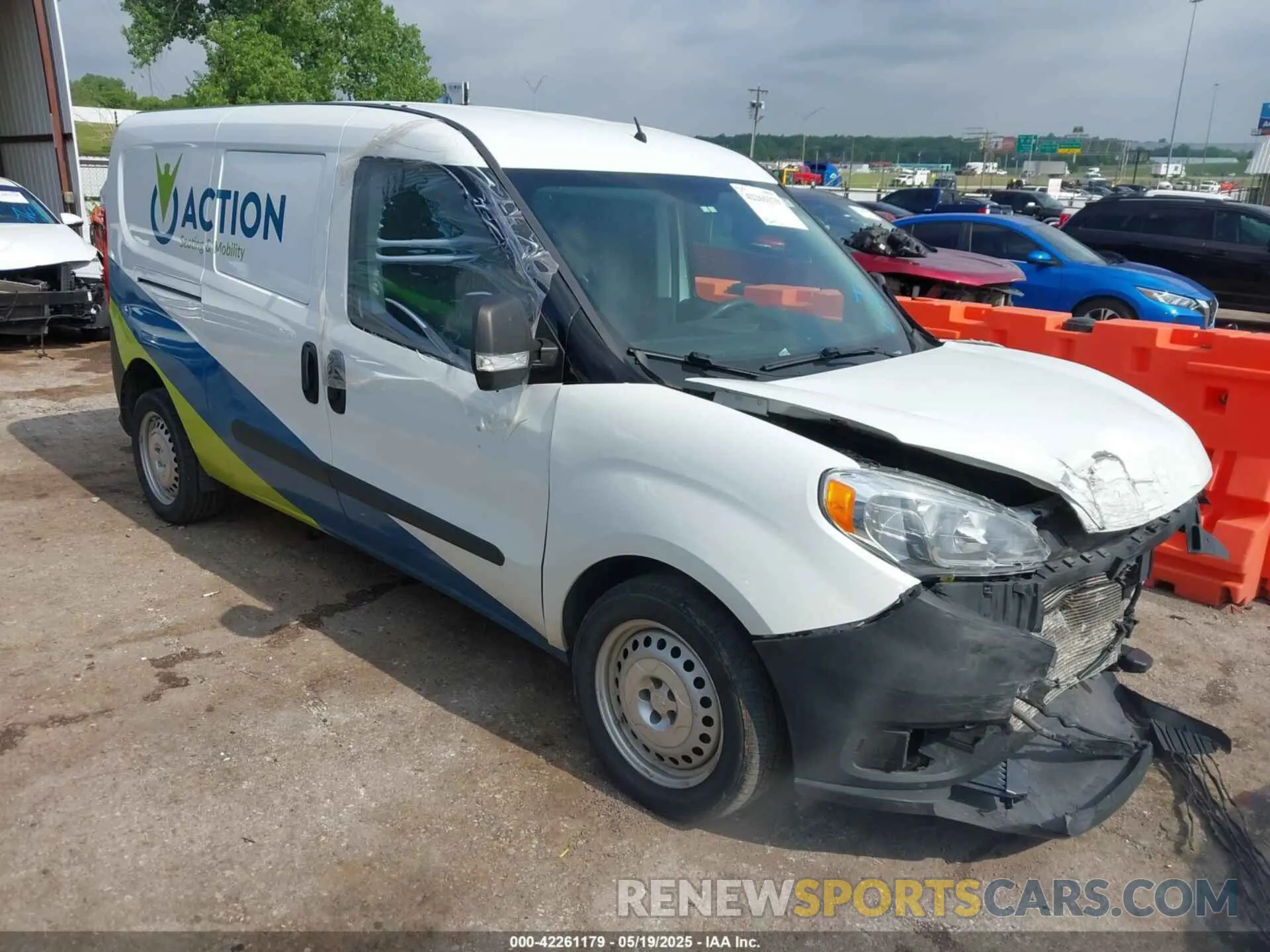 1 Photograph of a damaged car ZFBHRFABXK6M16958 RAM PROMASTER CITY 2019