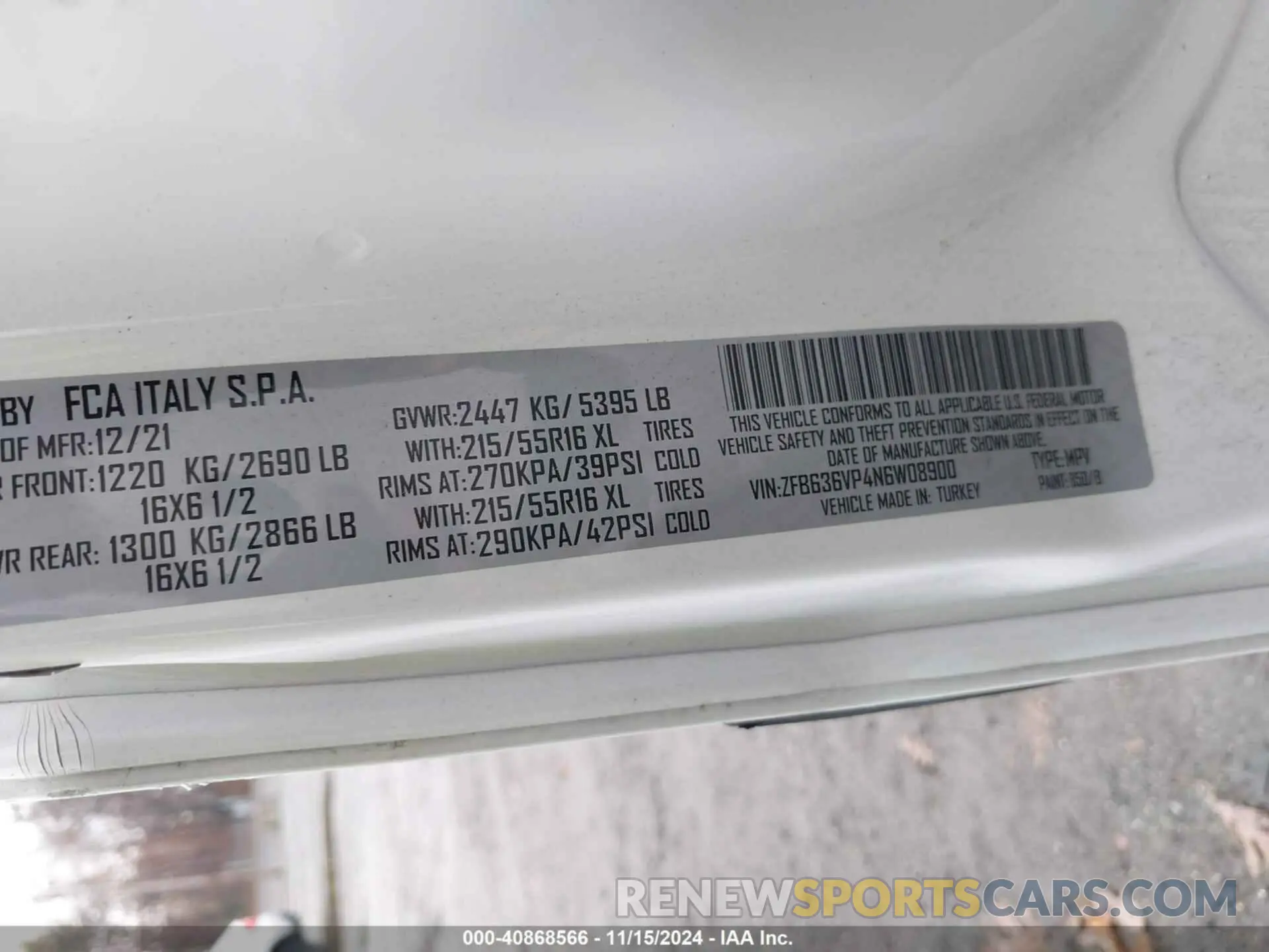 9 Photograph of a damaged car ZFB636VP4N6W08900 RAM PROMASTER CITY 2022