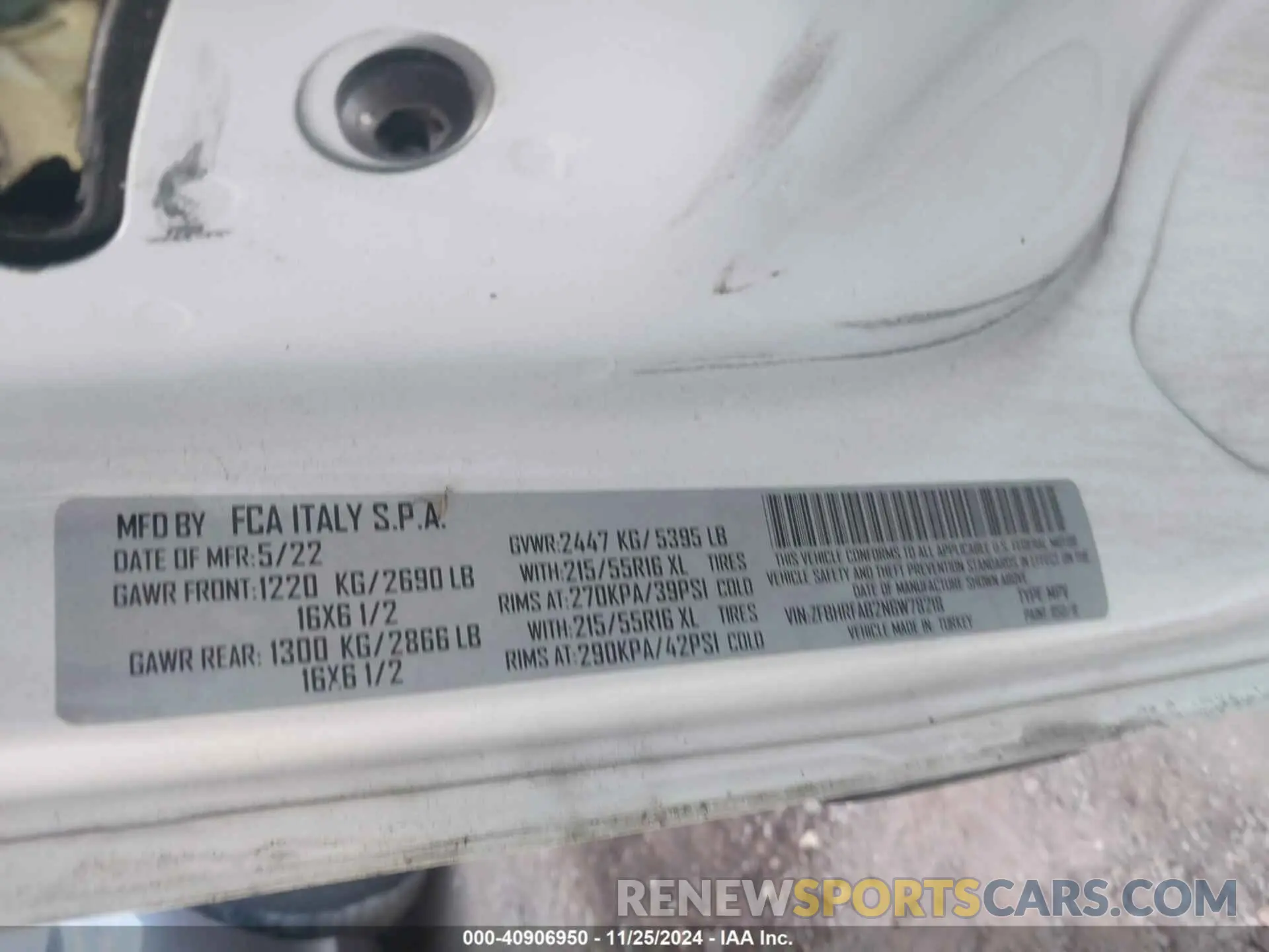 9 Photograph of a damaged car ZFBHRFAB2N6W78218 RAM PROMASTER CITY 2022