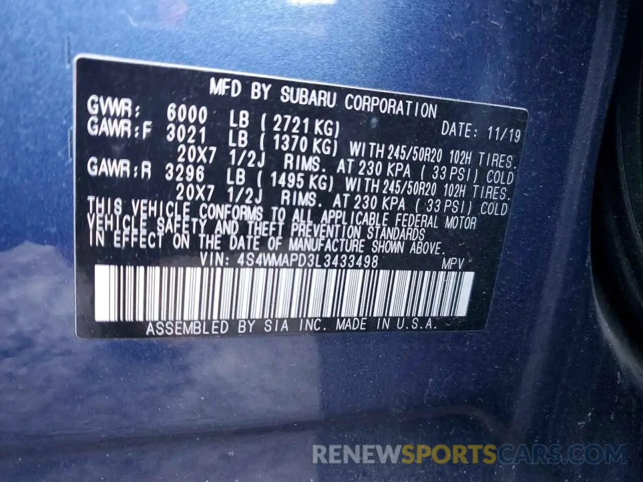 16 Фотография поврежденного автомобиля 4S4WMAPD3L3433498 SUBARU ASCENT 2020