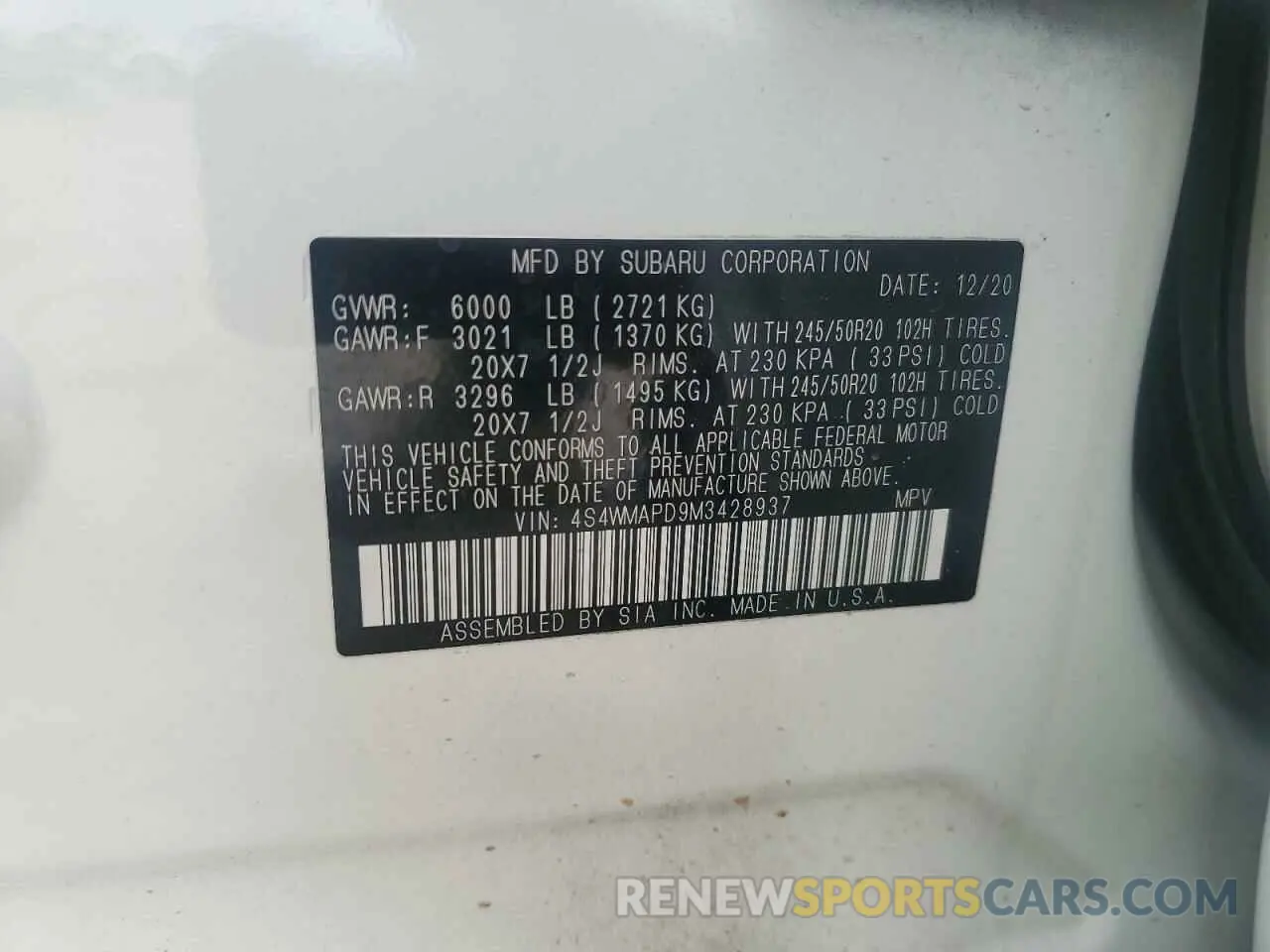15 Фотография поврежденного автомобиля 4S4WMAPD9M3428937 SUBARU ASCENT 2021