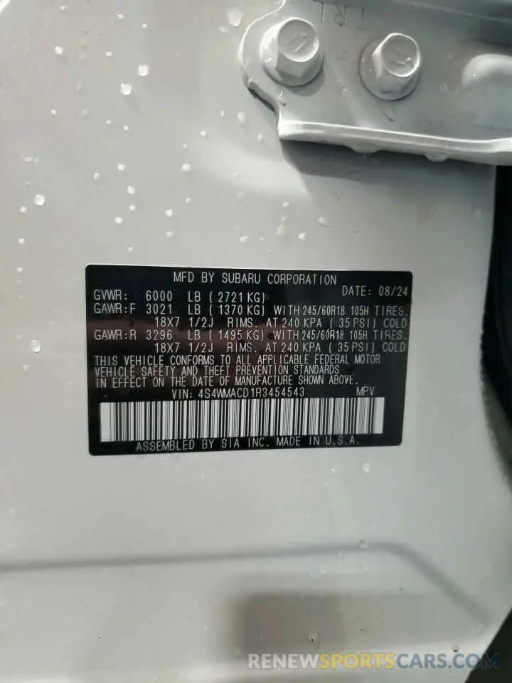 15 Photograph of a damaged car 4S4WMACD1R3454543 SUBARU ASCENT 2024