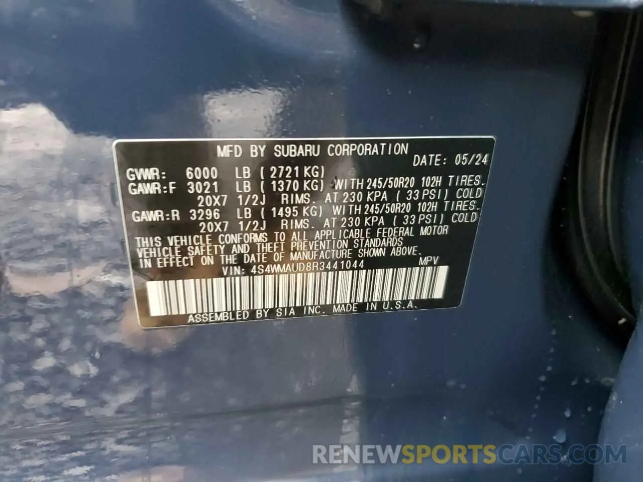 13 Photograph of a damaged car 4S4WMAUD8R3441044 SUBARU ASCENT 2024