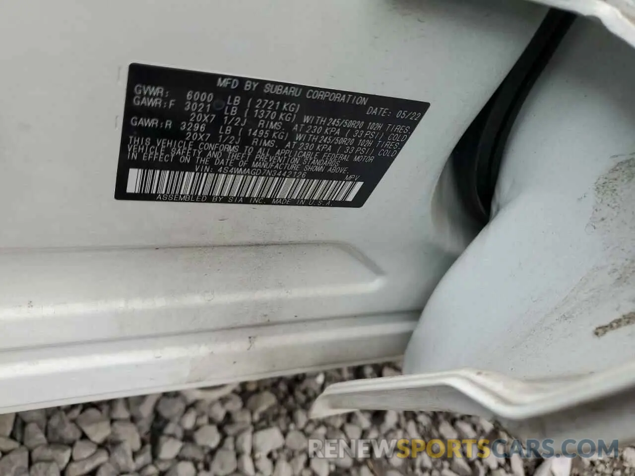 12 Photograph of a damaged car 4S4WMAGD7N3442126 SUBARU ASCENT ONY 2022