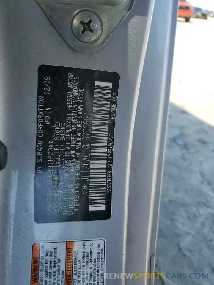 12 Photograph of a damaged car JF1ZCAC18L9700881 SUBARU BRZ 2020