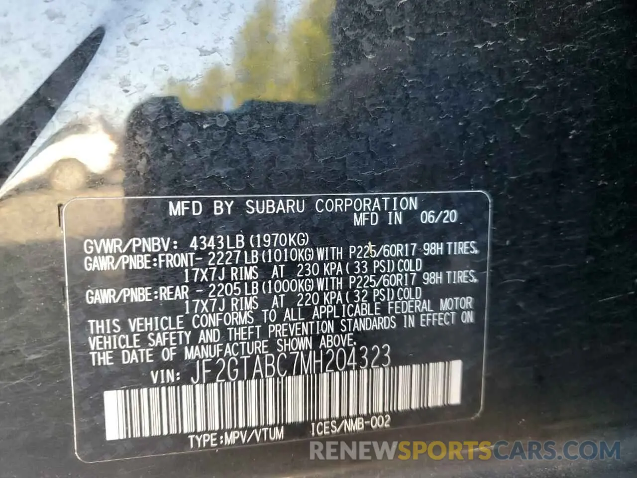 13 Photograph of a damaged car JF2GTABC7MH204323 SUBARU CROSSTREK 2021