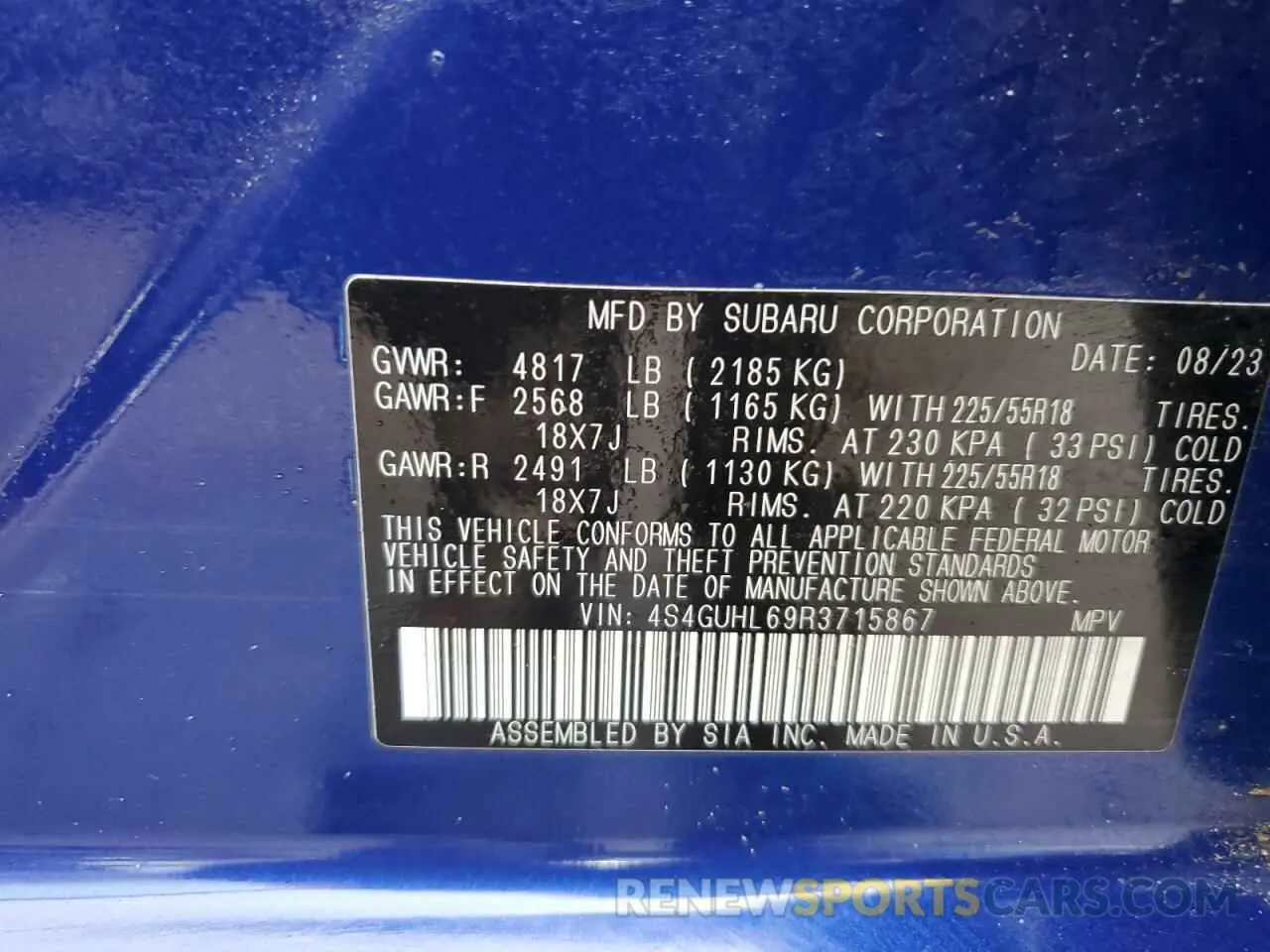 13 Photograph of a damaged car 4S4GUHL69R3715867 SUBARU CROSSTREK 2024