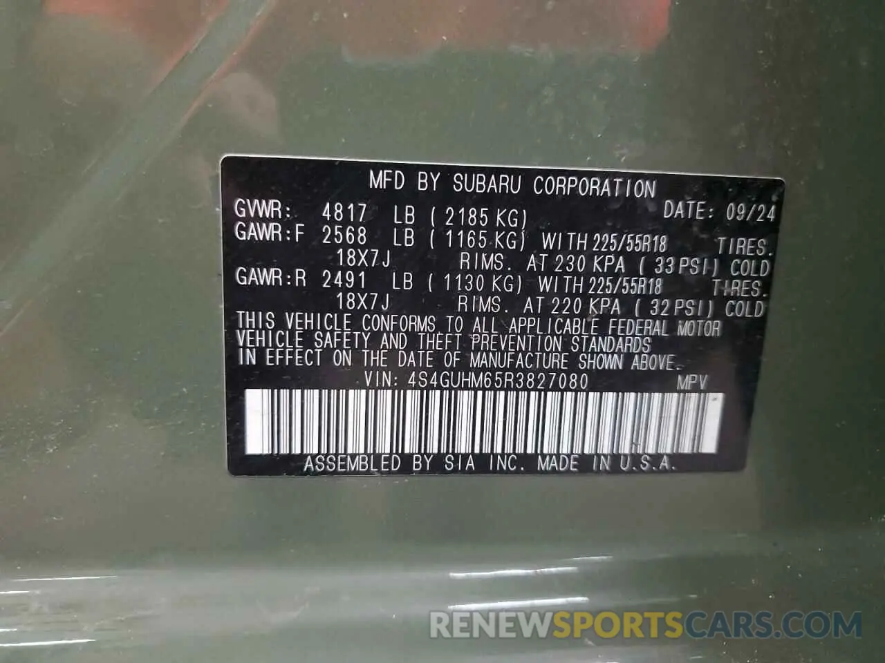 12 Фотография поврежденного автомобиля 4S4GUHM65R3827080 SUBARU CROSSTREK 2024