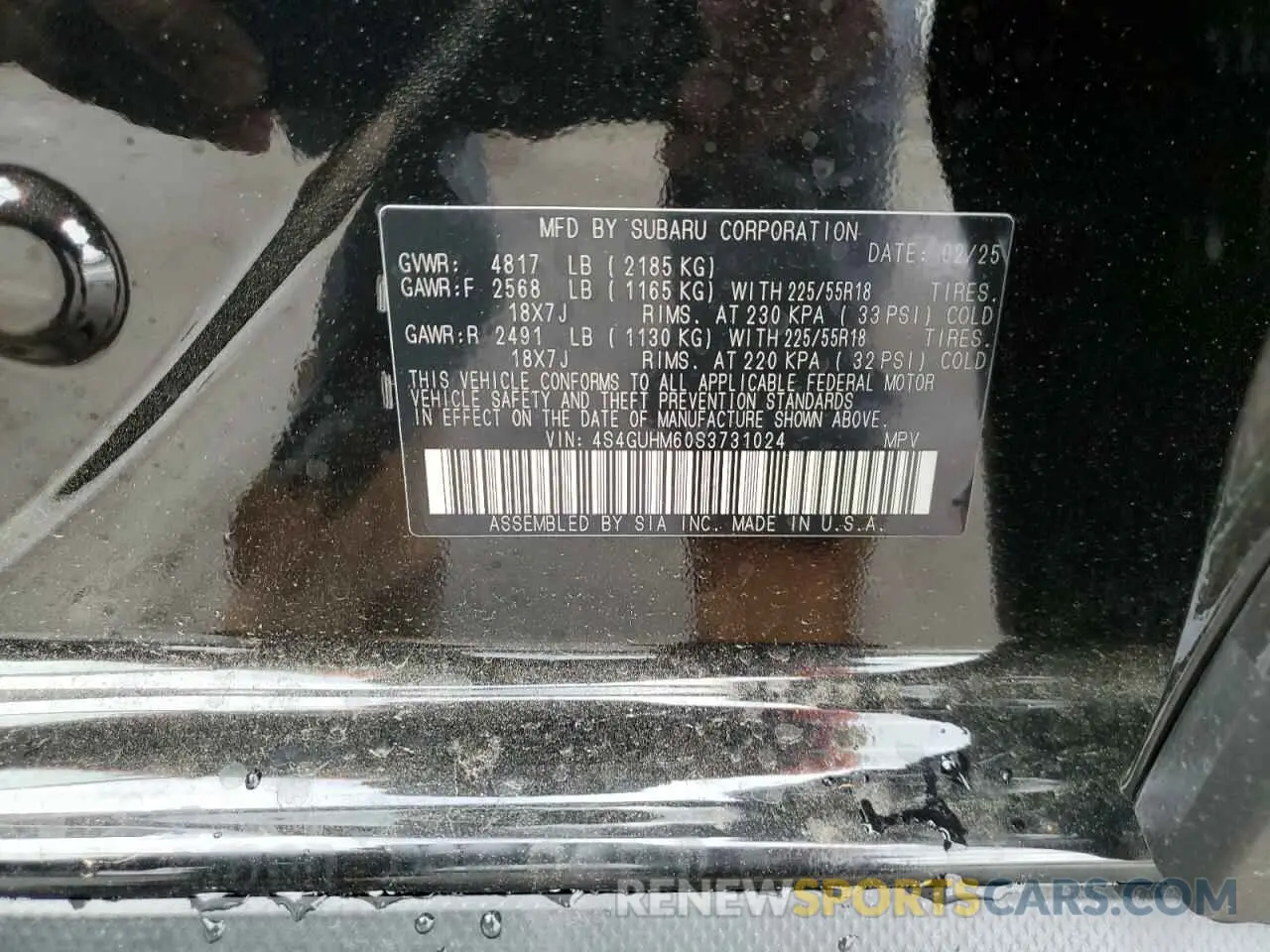 12 Photograph of a damaged car 4S4GUHM60S3731024 SUBARU CROSSTREK 2025