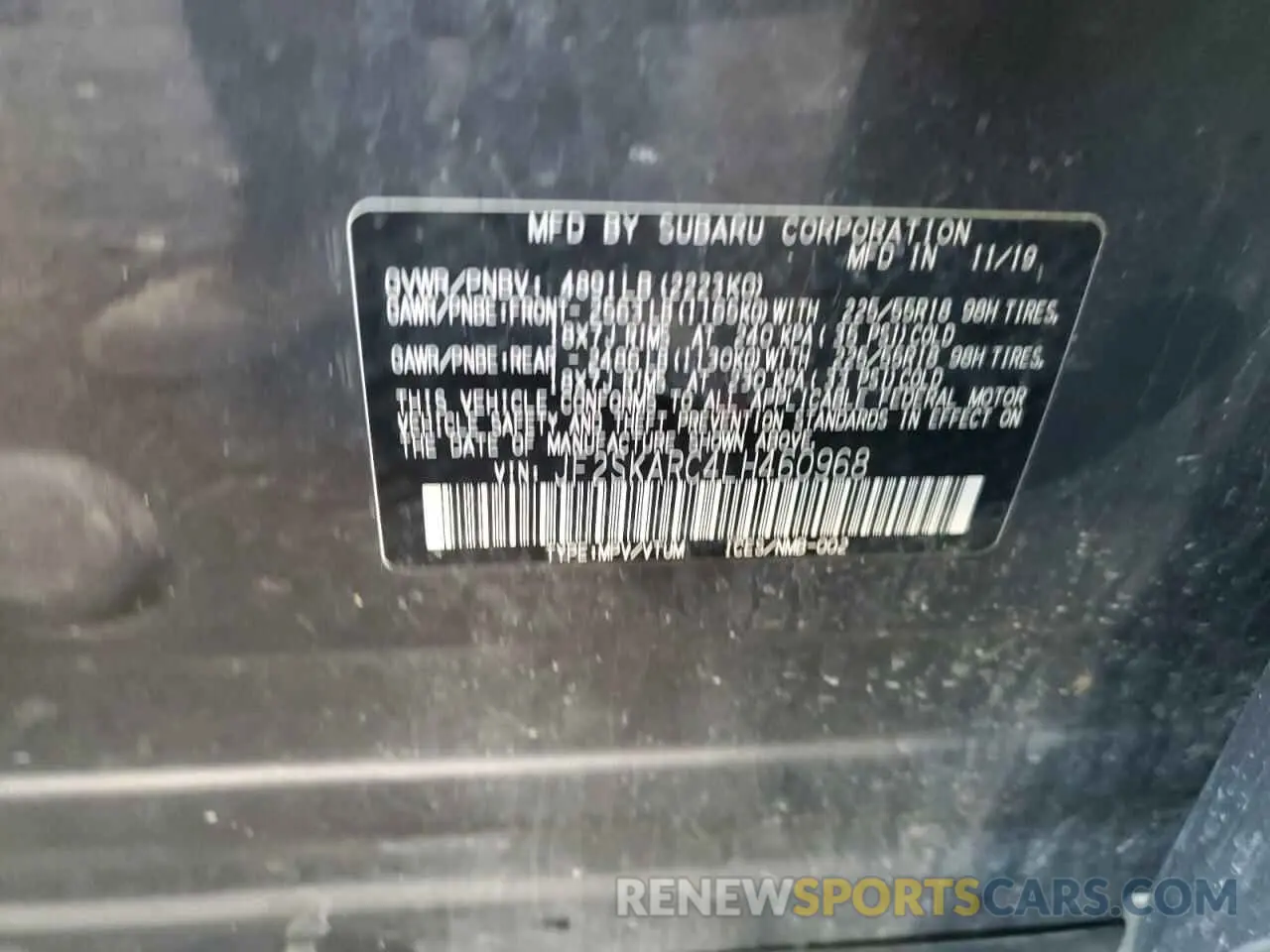 13 Photograph of a damaged car JF2SKARC4LH460968 SUBARU FORESTER 2020