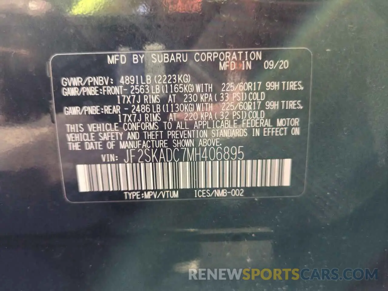 13 Photograph of a damaged car JF2SKADC7MH406895 SUBARU FORESTER 2021