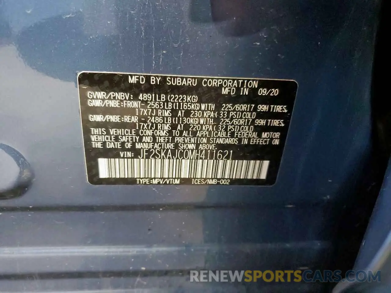 14 Photograph of a damaged car JF2SKAJC0MH411621 SUBARU FORESTER 2021
