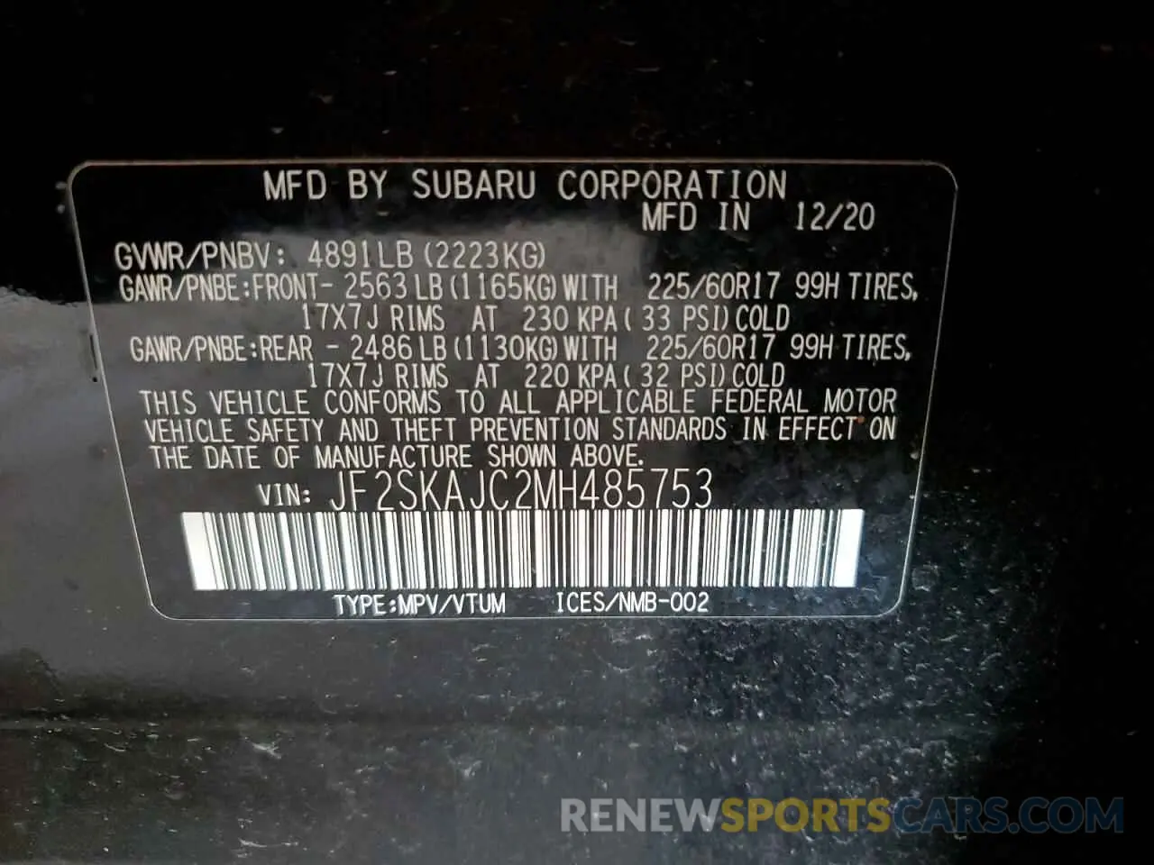 13 Photograph of a damaged car JF2SKAJC2MH485753 SUBARU FORESTER 2021