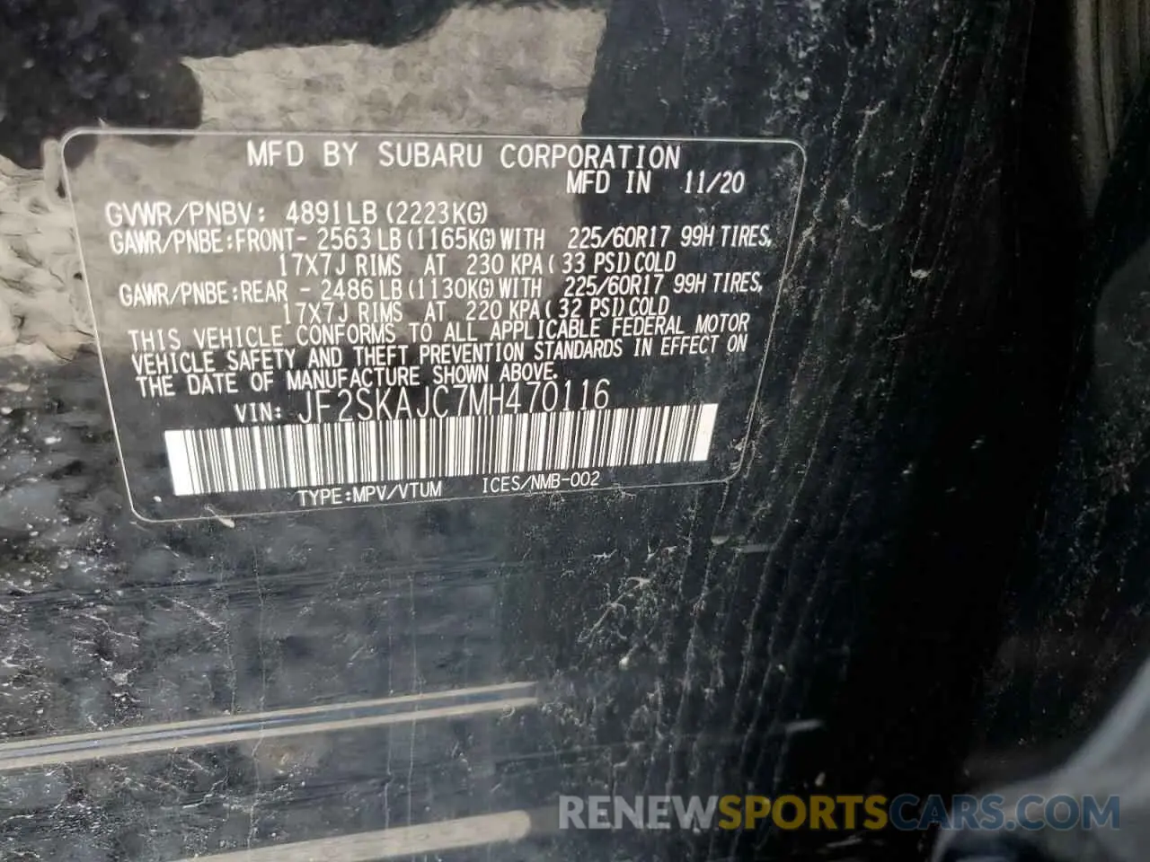 14 Photograph of a damaged car JF2SKAJC7MH470116 SUBARU FORESTER 2021