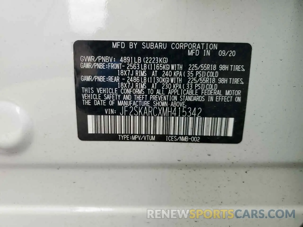 13 Photograph of a damaged car JF2SKARCXMH415342 SUBARU FORESTER 2021