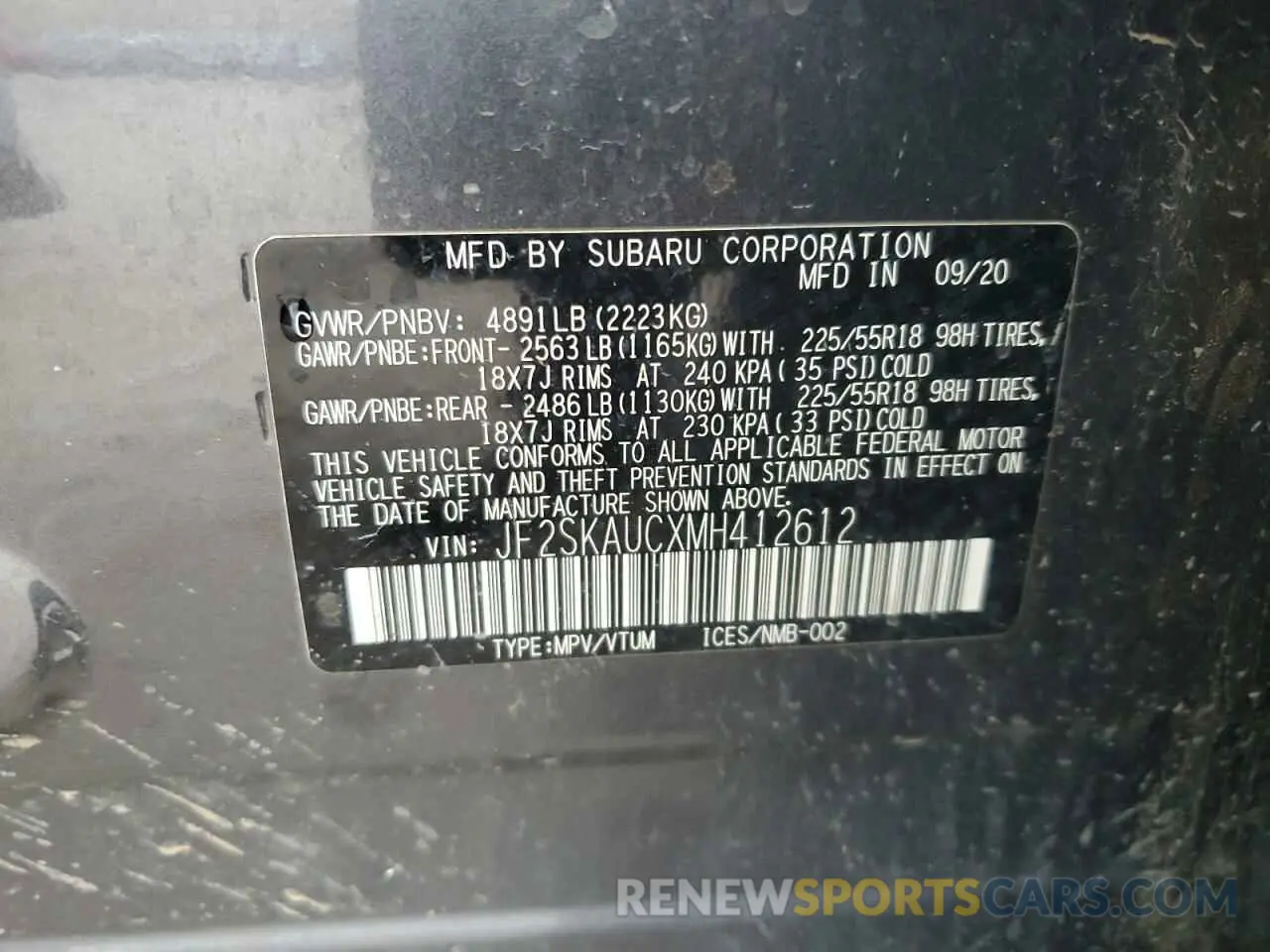 13 Фотография поврежденного автомобиля JF2SKAUCXMH412612 SUBARU FORESTER 2021