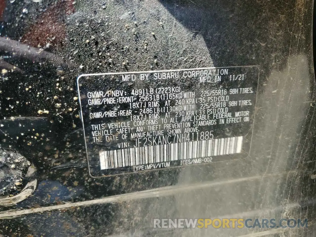 13 Photograph of a damaged car JF2SKANC7NH411885 SUBARU FORESTER 2022