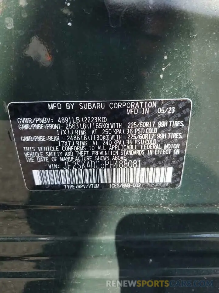 13 Photograph of a damaged car JF2SKADC5PH488081 SUBARU FORESTER 2023