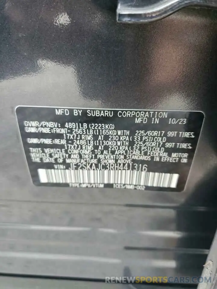13 Photograph of a damaged car JF2SKAJC3RH441316 SUBARU FORESTER 2024