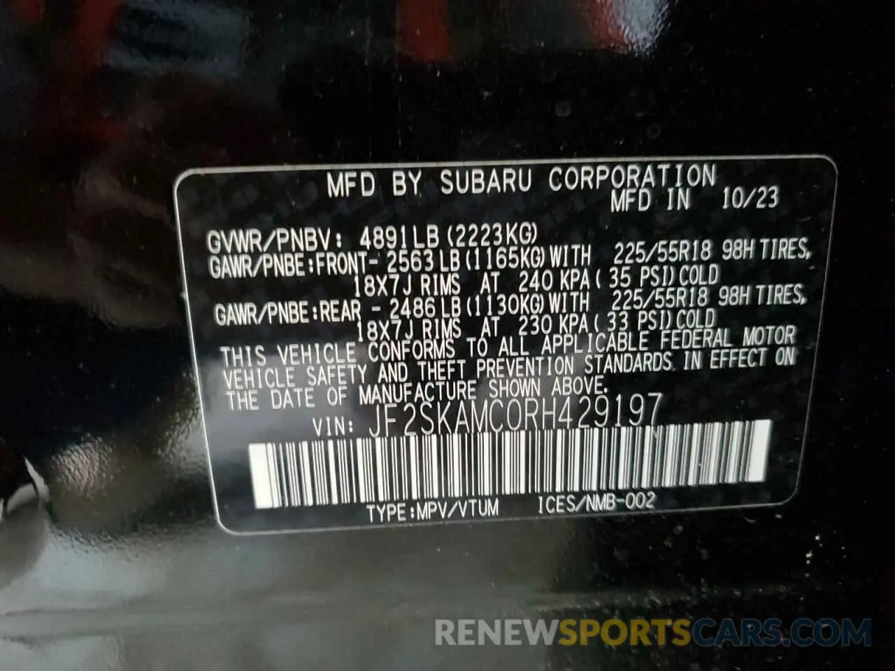 13 Фотография поврежденного автомобиля JF2SKAMC0RH429197 SUBARU FORESTER 2024