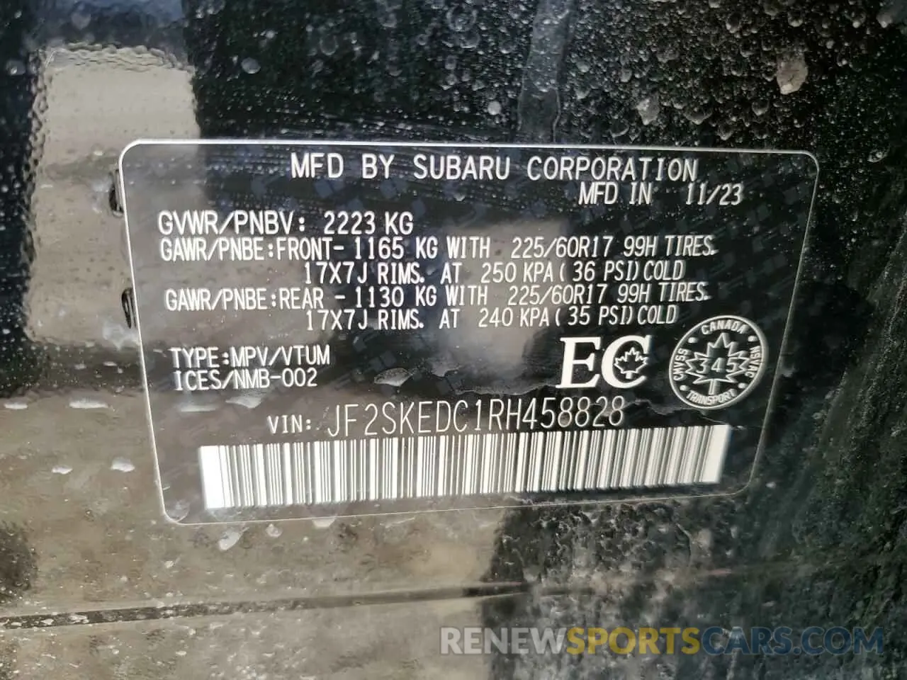 13 Фотография поврежденного автомобиля JF2SKEDC1RH458828 SUBARU FORESTER 2024
