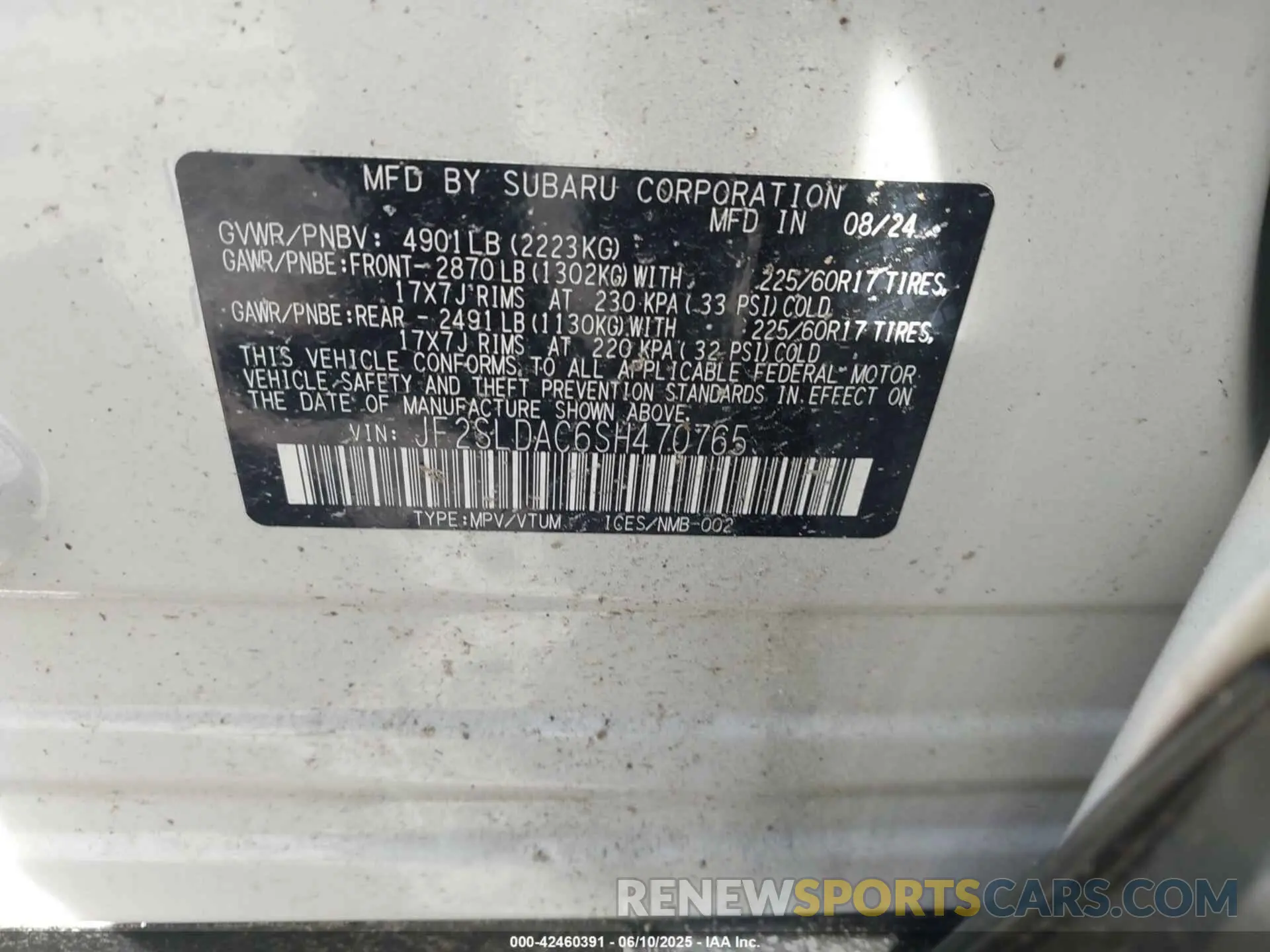9 Photograph of a damaged car JF2SLDAC6SH470765 SUBARU FORESTER 2025