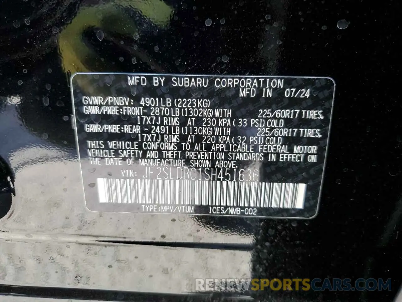 14 Фотография поврежденного автомобиля JF2SLDBC1SH451636 SUBARU FORESTER 2025