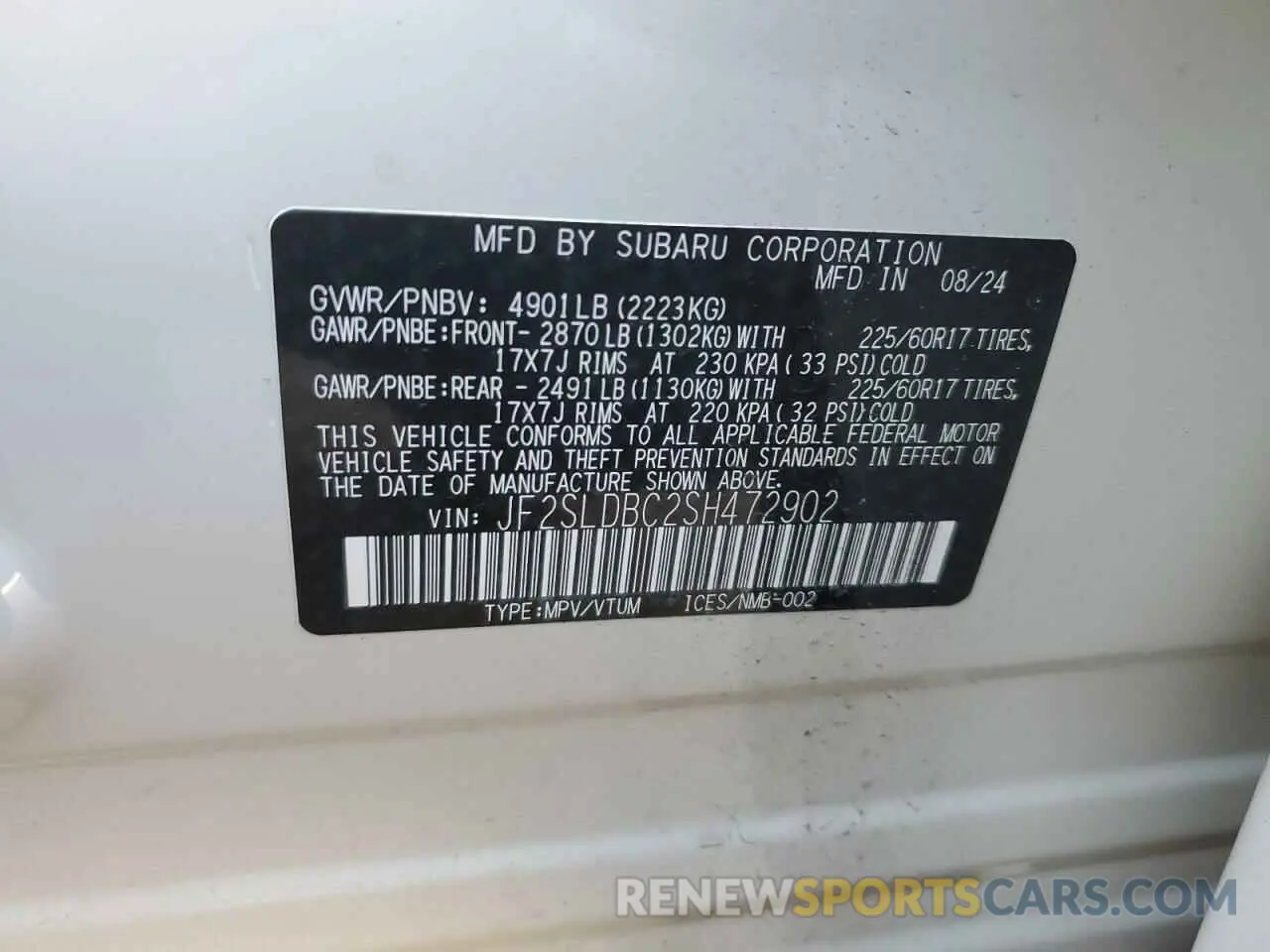 14 Фотография поврежденного автомобиля JF2SLDBC2SH472902 SUBARU FORESTER 2025